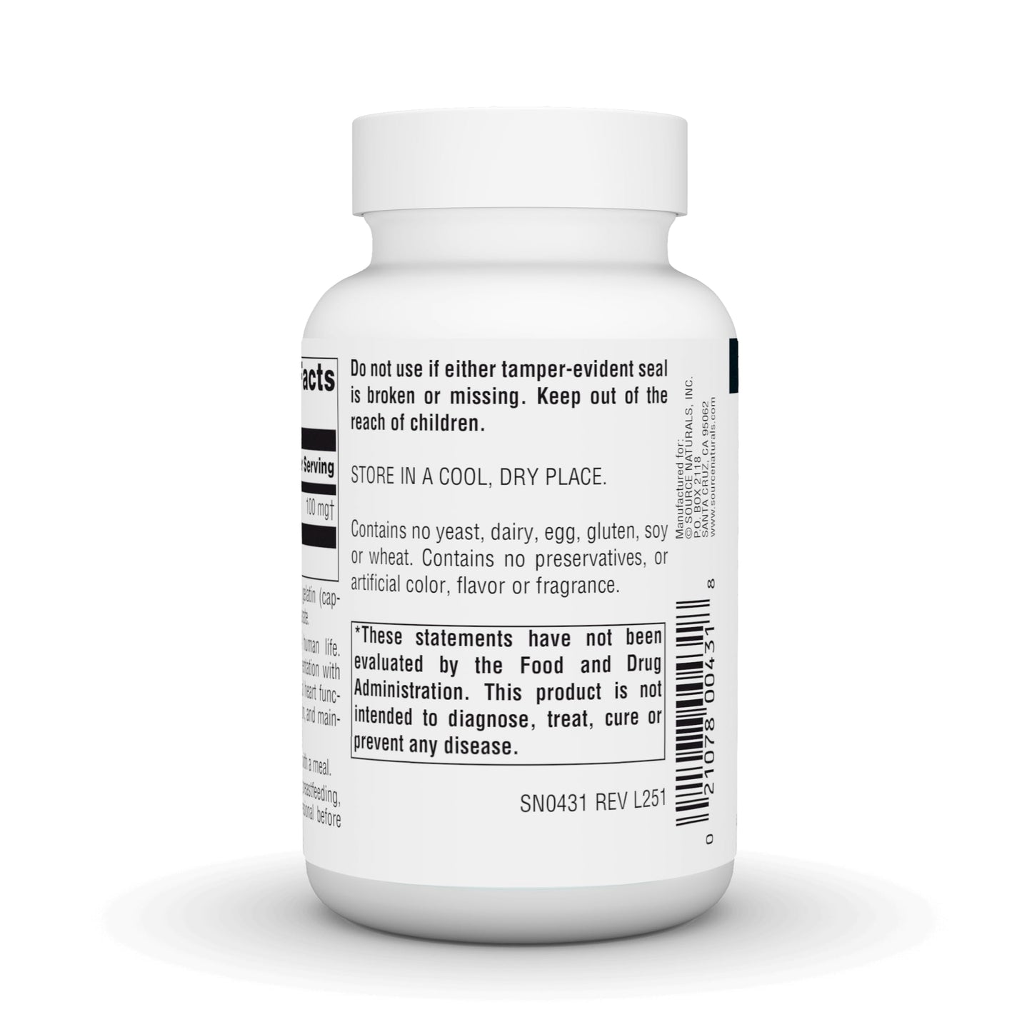 Source Naturals Coenzyme Q10 Antioxidant Support 100 mg, 90 Capsules