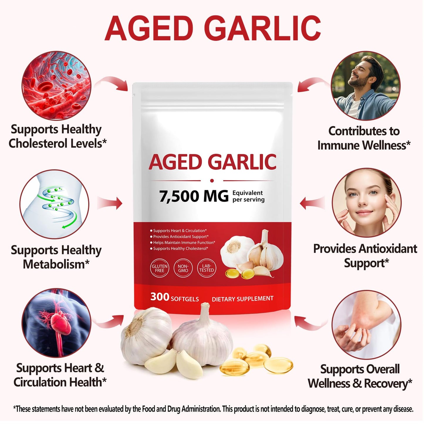 BKKTfBWK Organic Aged Garlic Extract Capsules 300