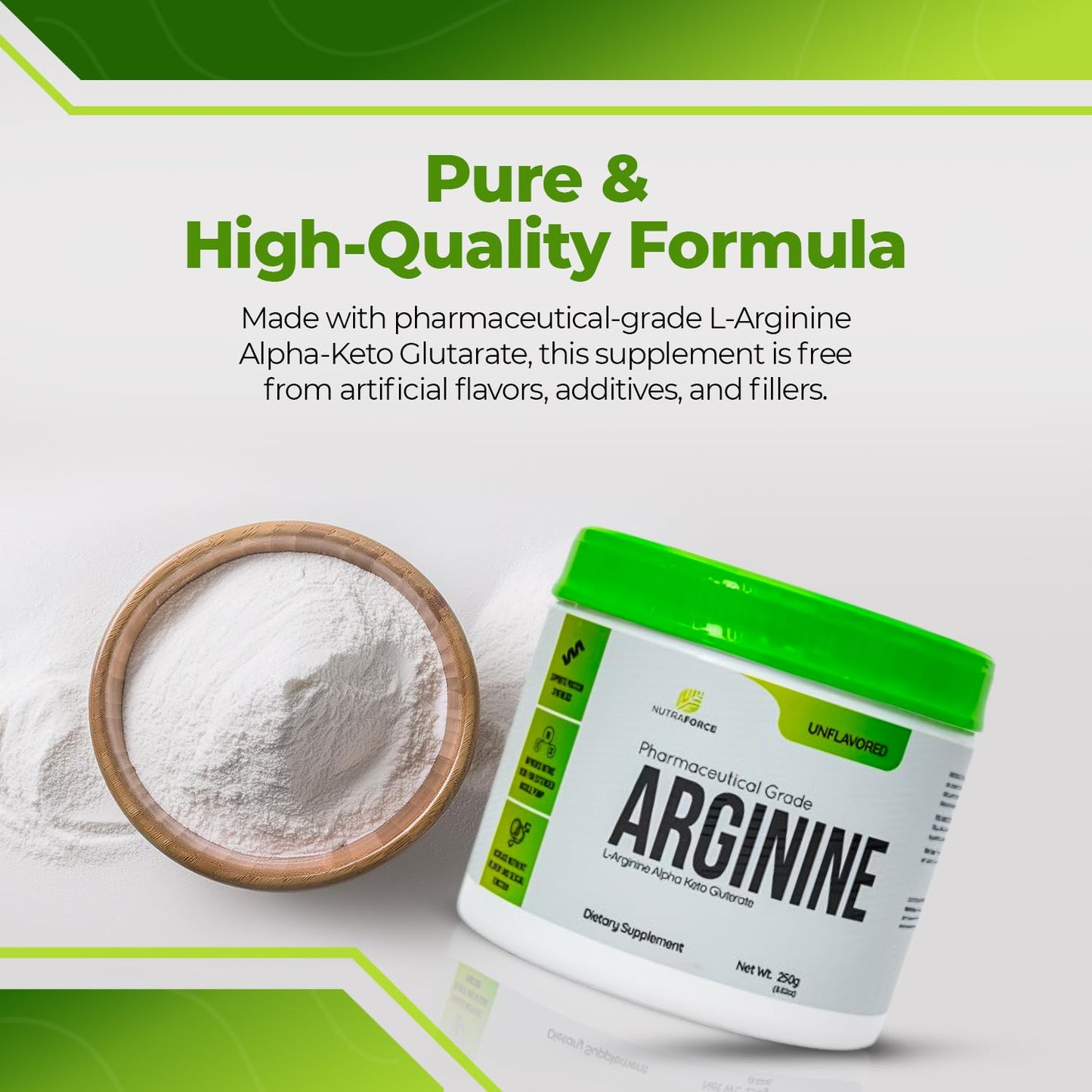 NutraForce L-Arginine Alpha-Keto Glutarate Powder, 8.82 oz