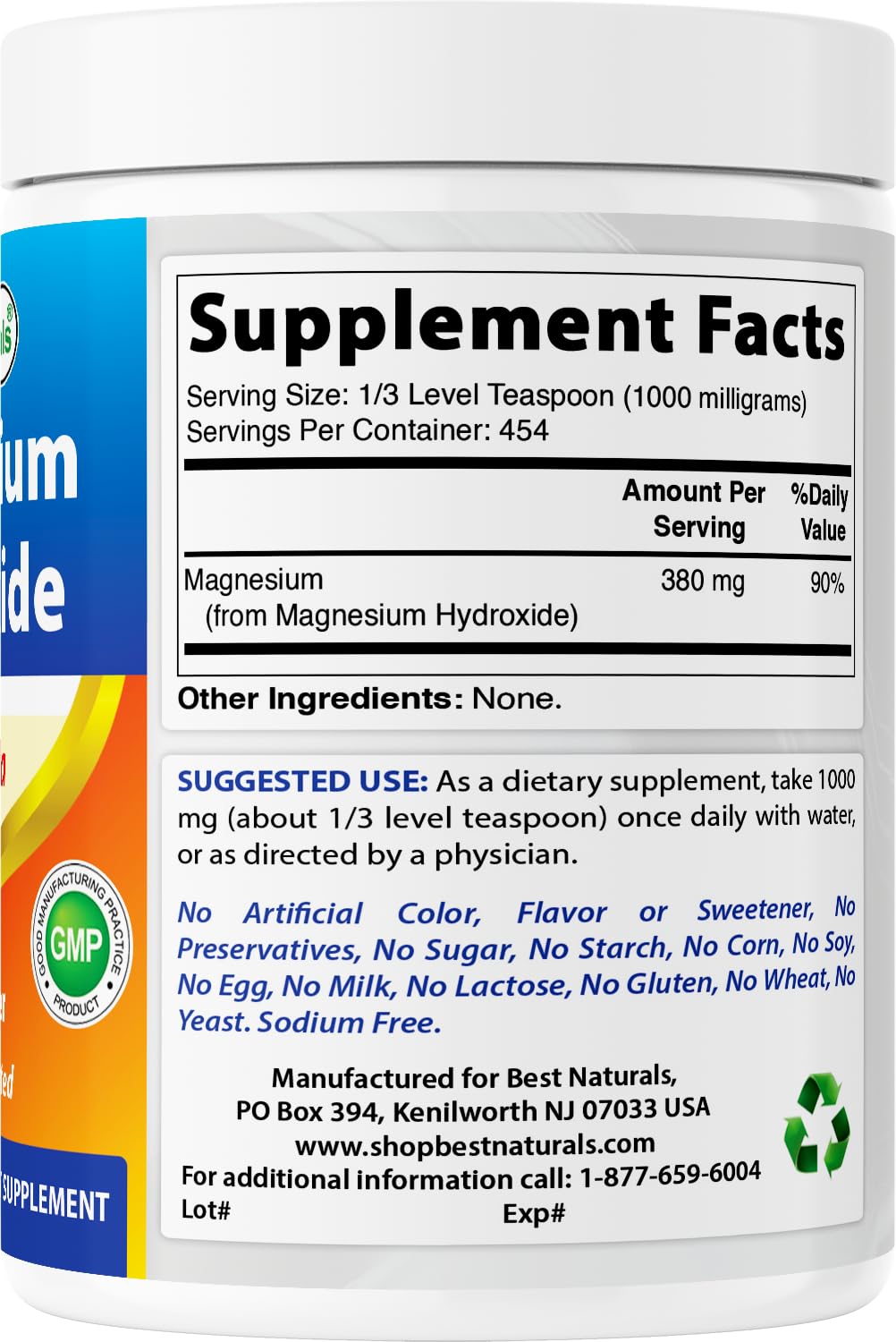 Best Naturals Magnesium Hydroxide Powder 16 oz