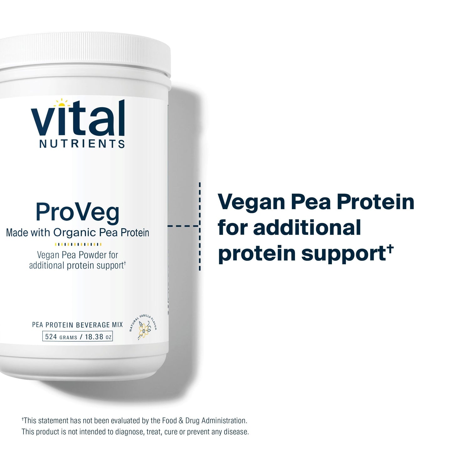 Vital Nutrients ProVeg Organic Pea Protein Powder 18.48 oz