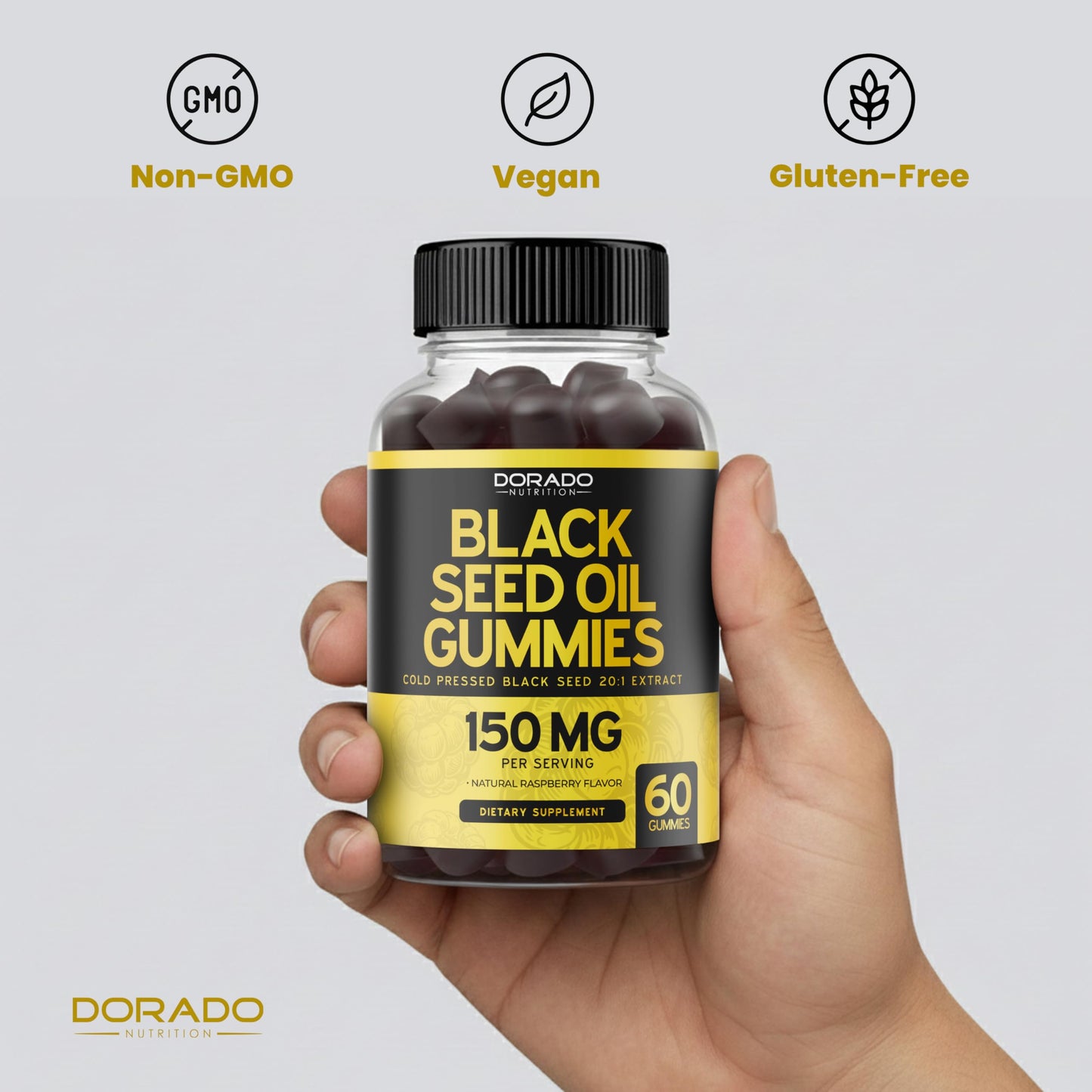 DORADO NUTRITION Black Seed Oil Gummies 60 Count