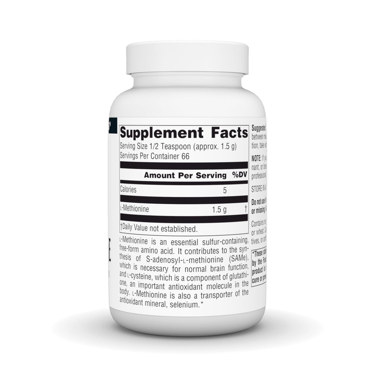 Source Naturals L-Methionine Free-Form Powder, 3.53 Ounce