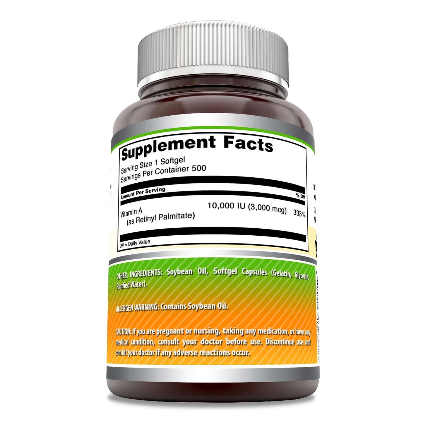 Amazing Nutrition Vitamin A 10000 IU Softgels 500 Count