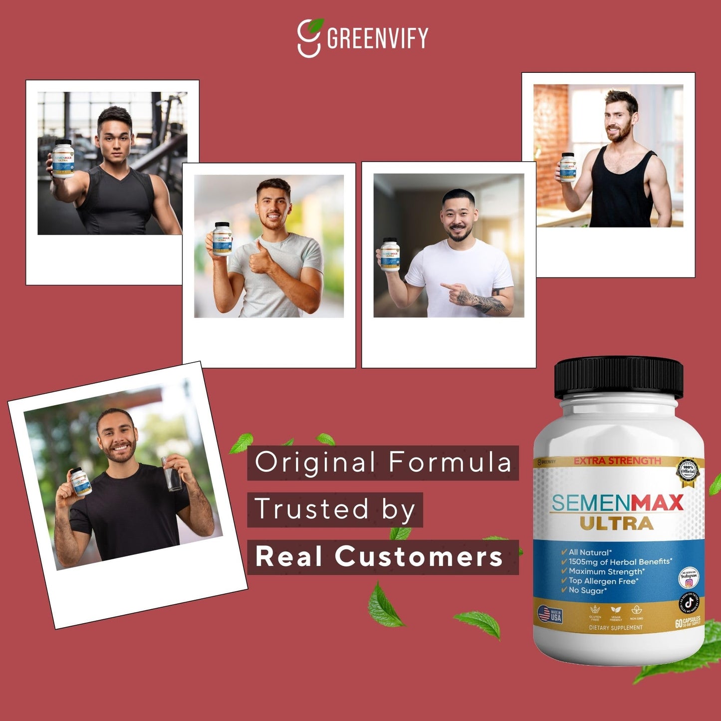 GREENVIFY Semenmax Ultra Organic Maca Root Complex Capsules 60