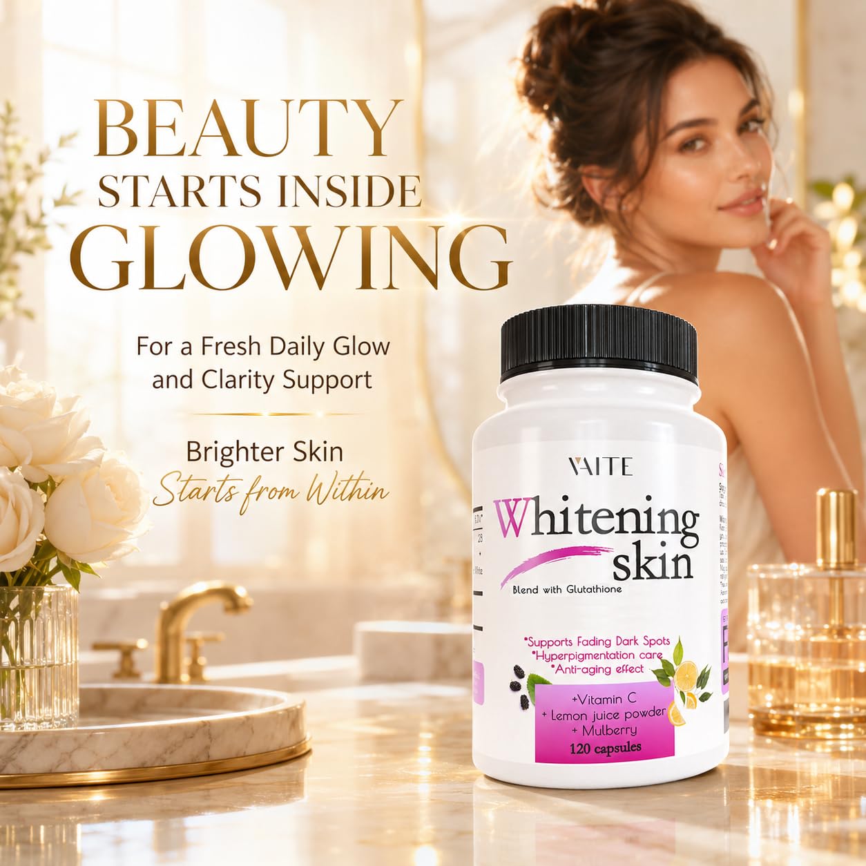 VAITE Glutathione Whitening Capsules, 120 Capsules