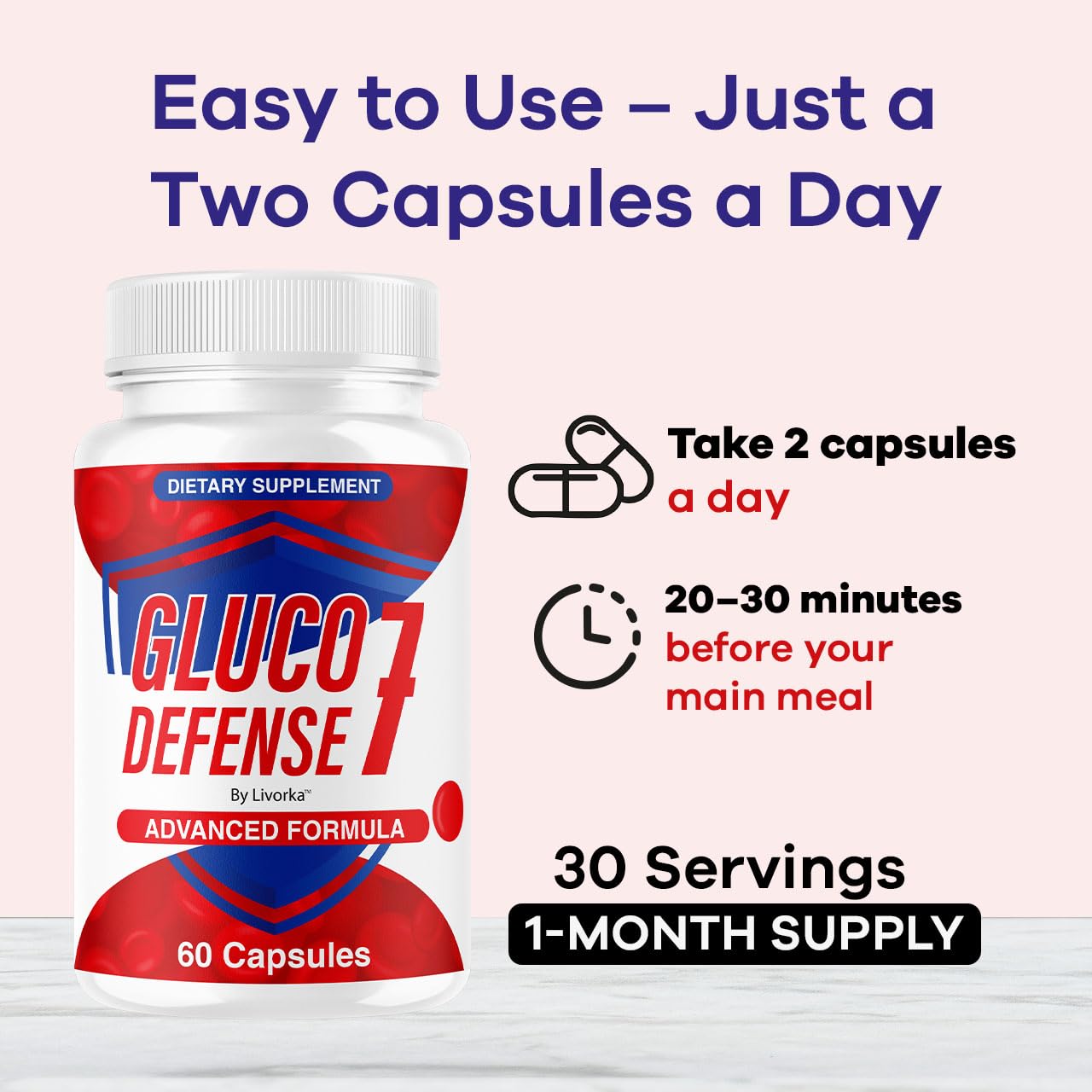 LIVORKA GlucoDefense 7 Capsules, 300 Capsules