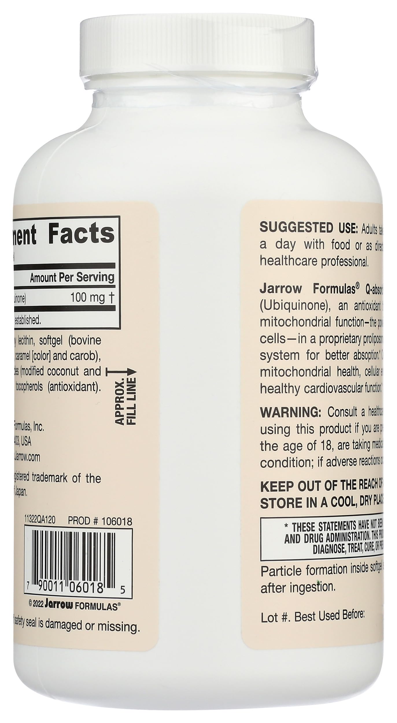 Jarrow Formulas Q-Absorb CoQ10 100 mg Tablet, 120 Count
