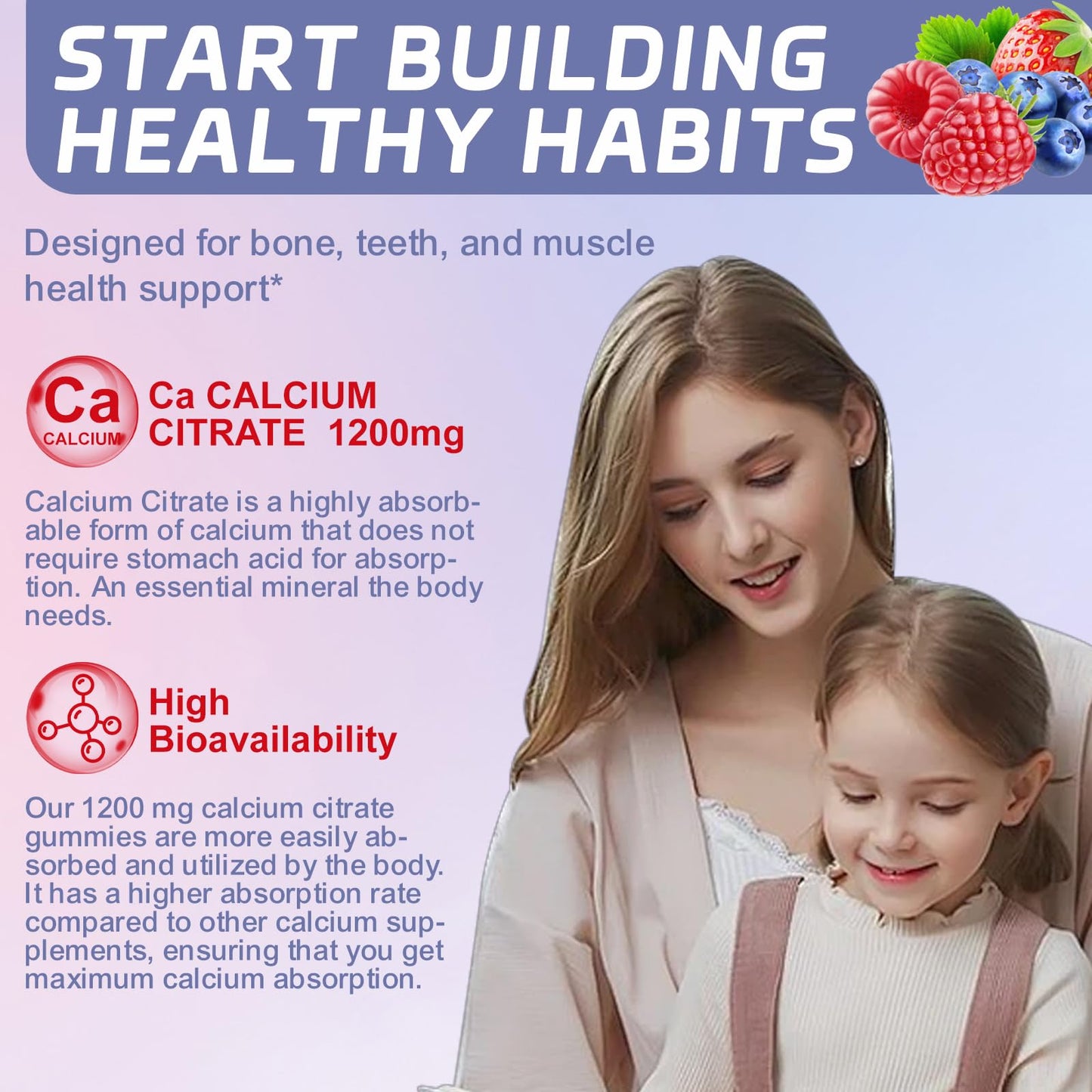 EAZGOO Calcium Citrate Gummies 1200mg, 120 Gummies
