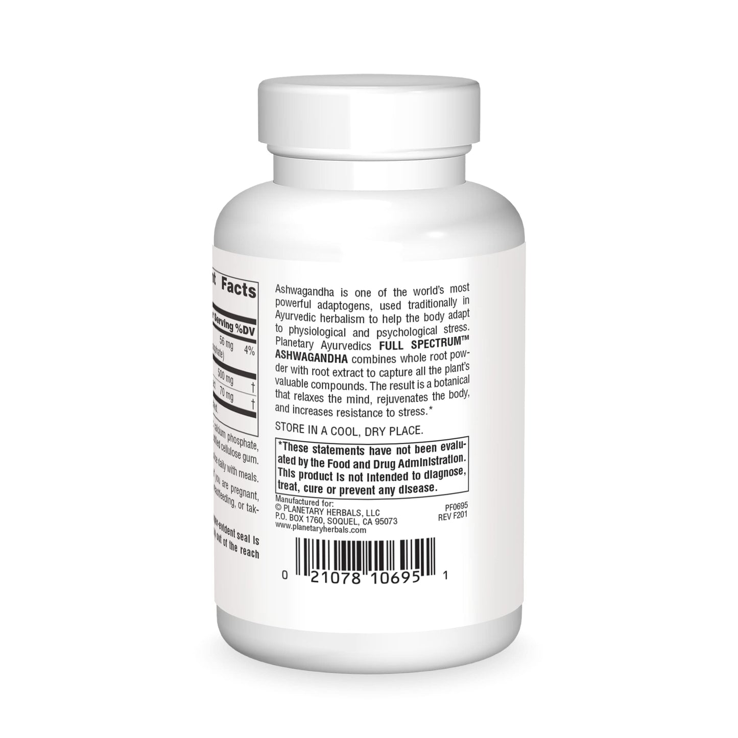 Planetary Herbals Ashwagandha Full Spectrum Ayurvedic Nutritional Supplement Tablet, 60 Count