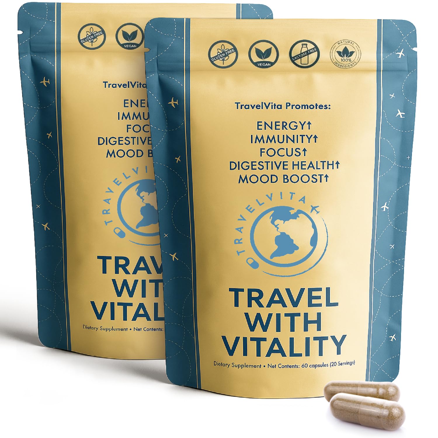 TravelVita Natural Travel Pills Capsules 60