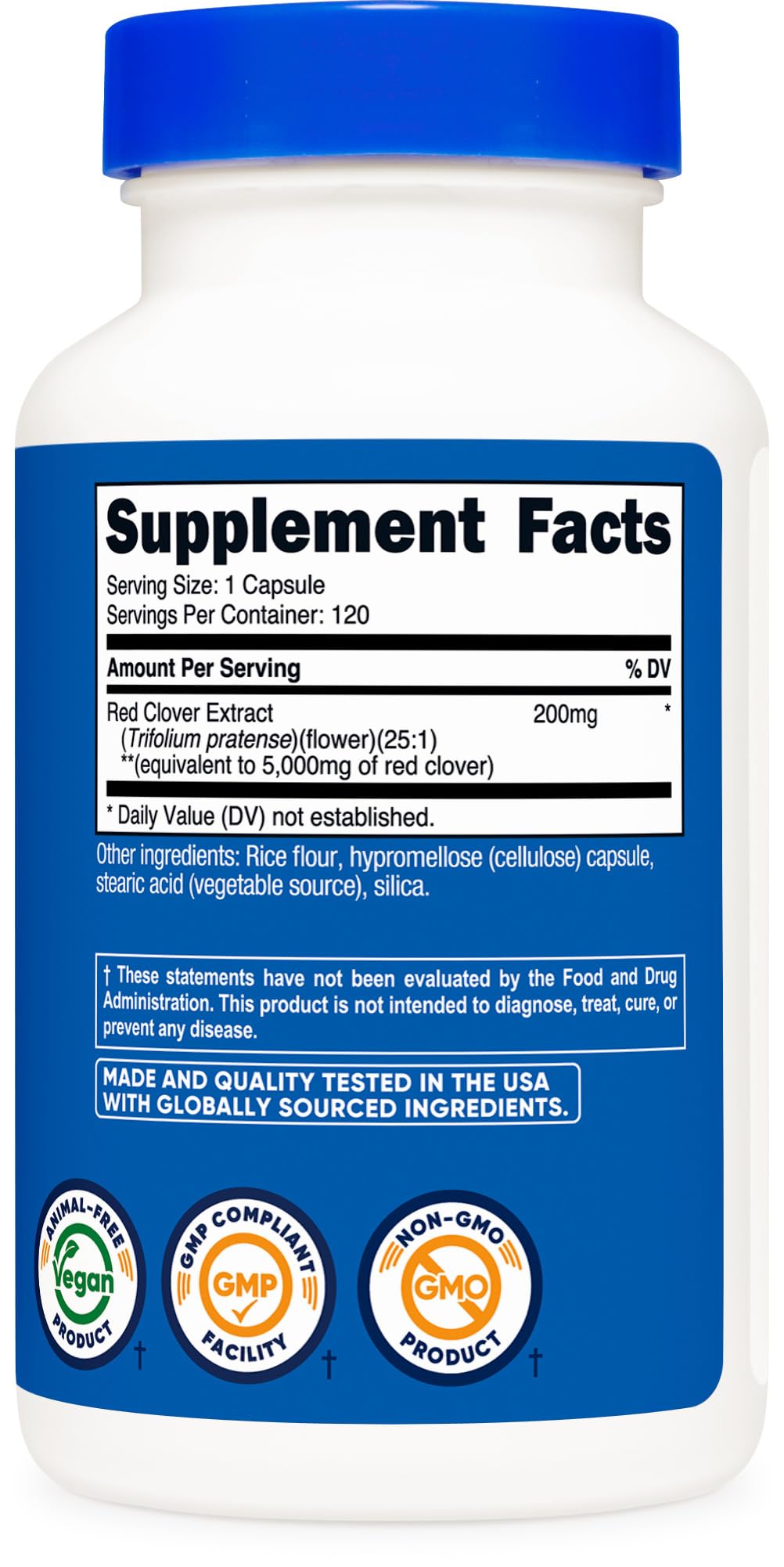 Nutricost Red Clover Blossoms Supplement Capsule 120 Count