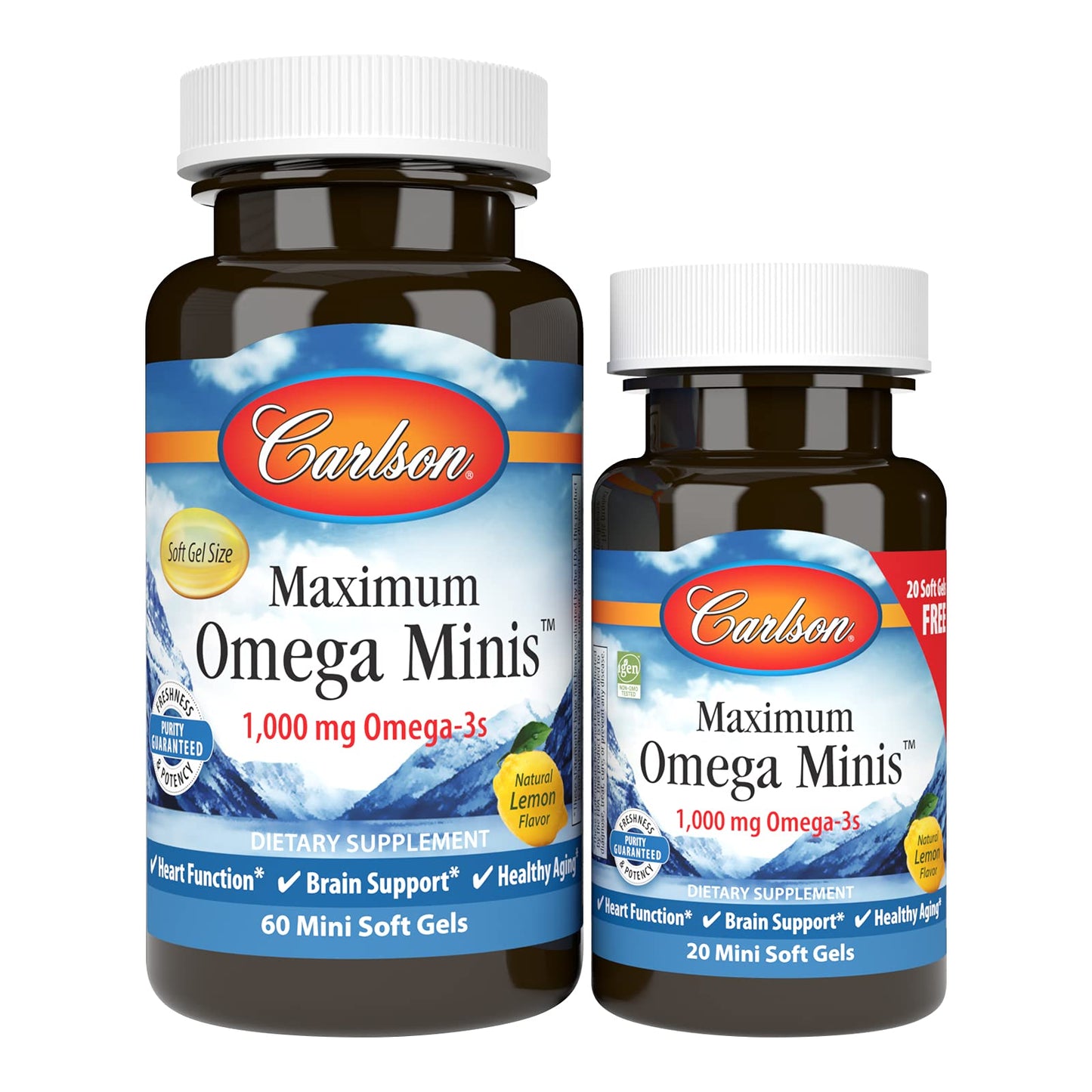 Carlson Maximum Omega Minis 1000 mg Omega-3s Softgels, 60 Count