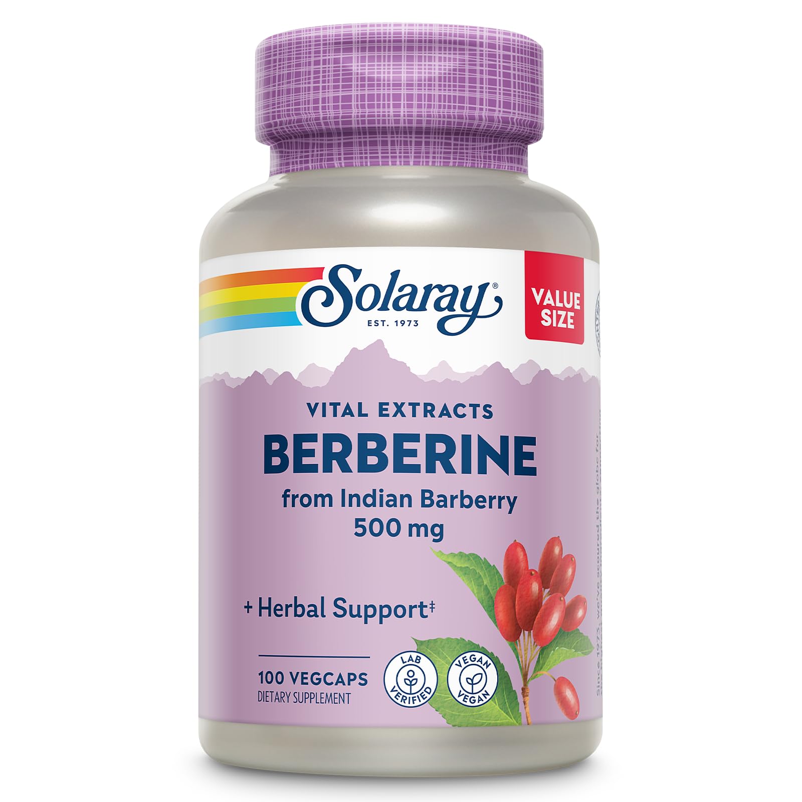 Solaray Berberine 500mg Capsule, 100 VegCaps