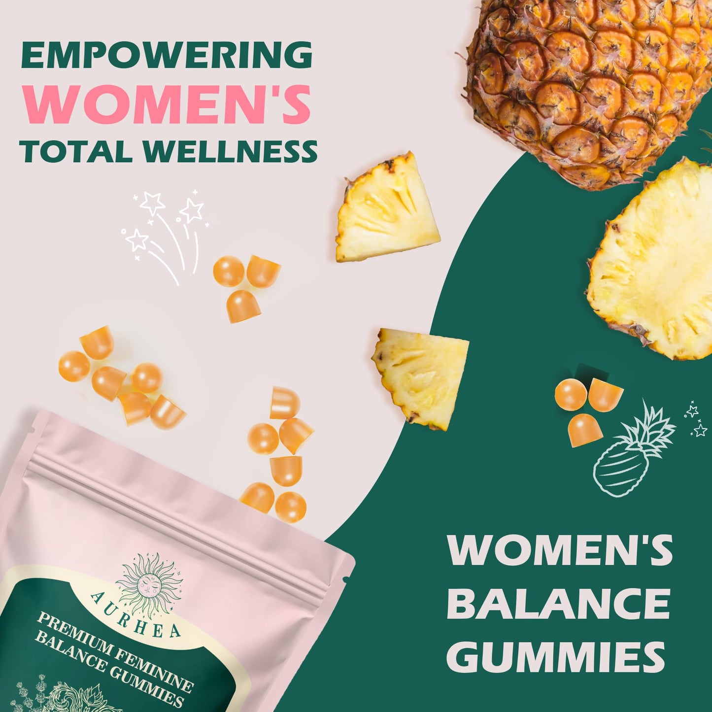 AurHea Premium Feminine Balance Gummies 60 Count