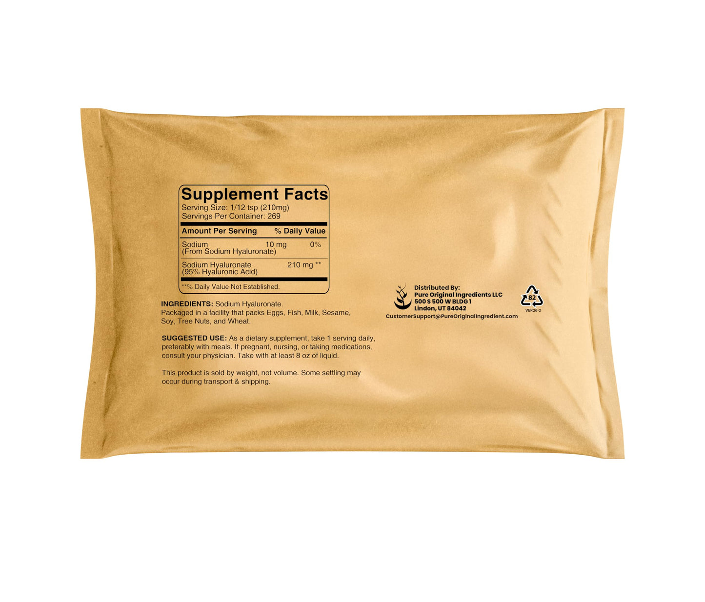 Pure Original Ingredients Hyaluronic Acid Powder 2 oz