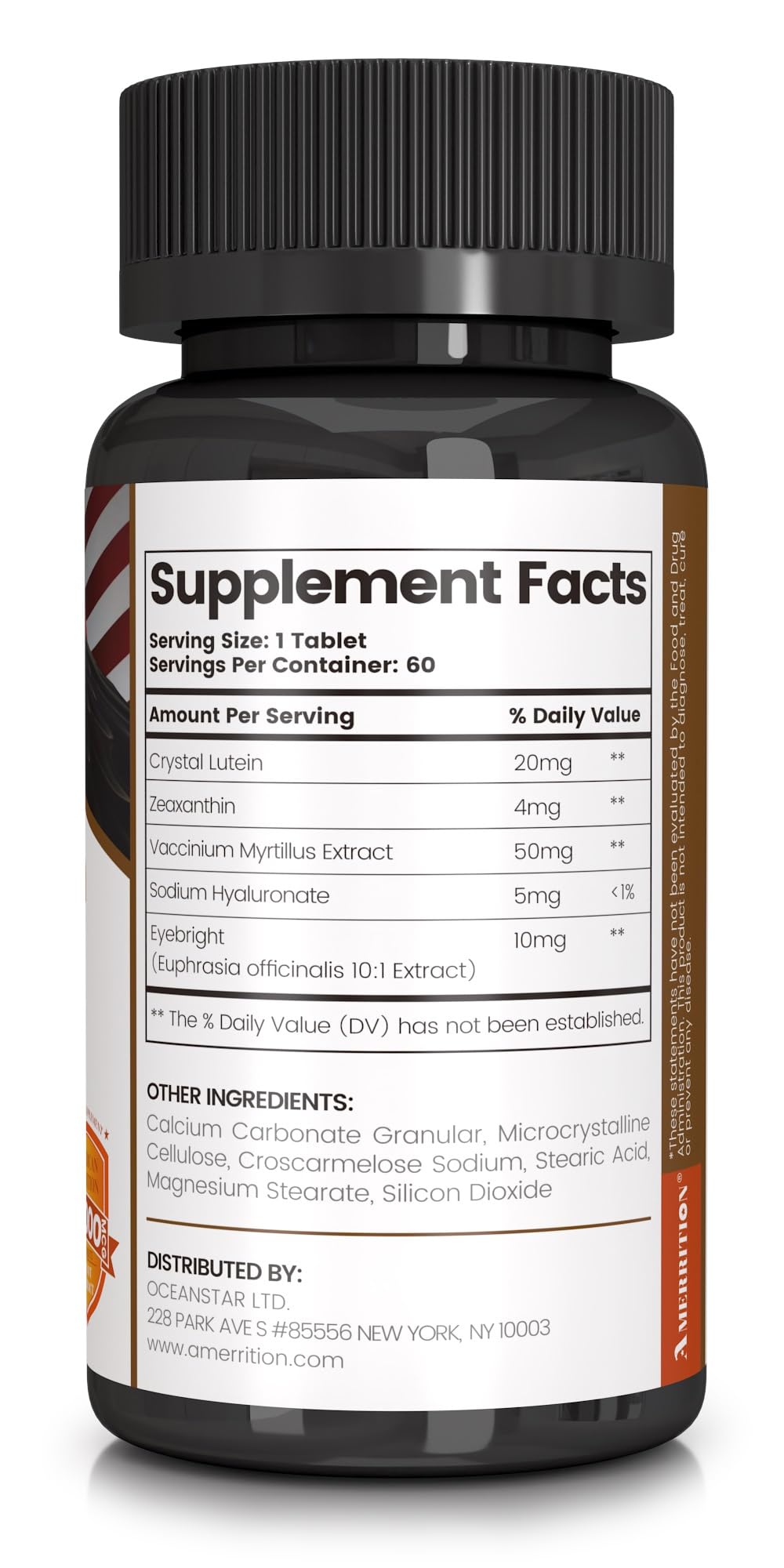 Amerrition Advanced Lutein Eye Health Supplement with Zeaxanthin, 60 Tablets