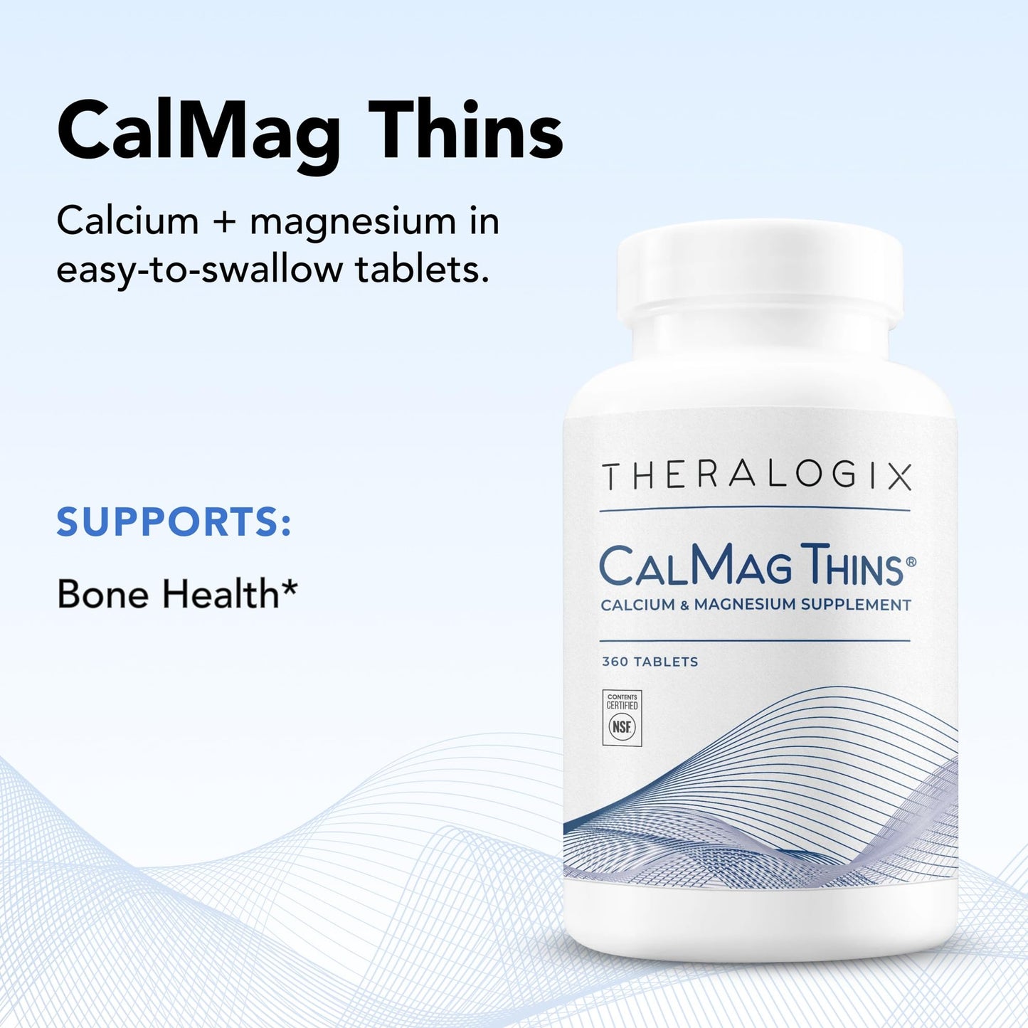 Theralogix CalMag Thins Calcium & Magnesium Tablets, 360 Tablets