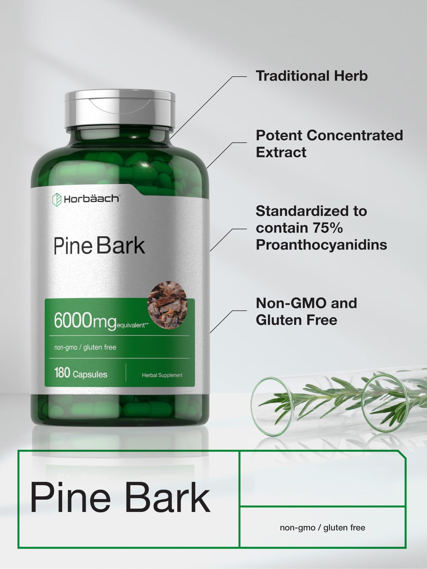 Horbäach Pine Bark Extract Capsules 180