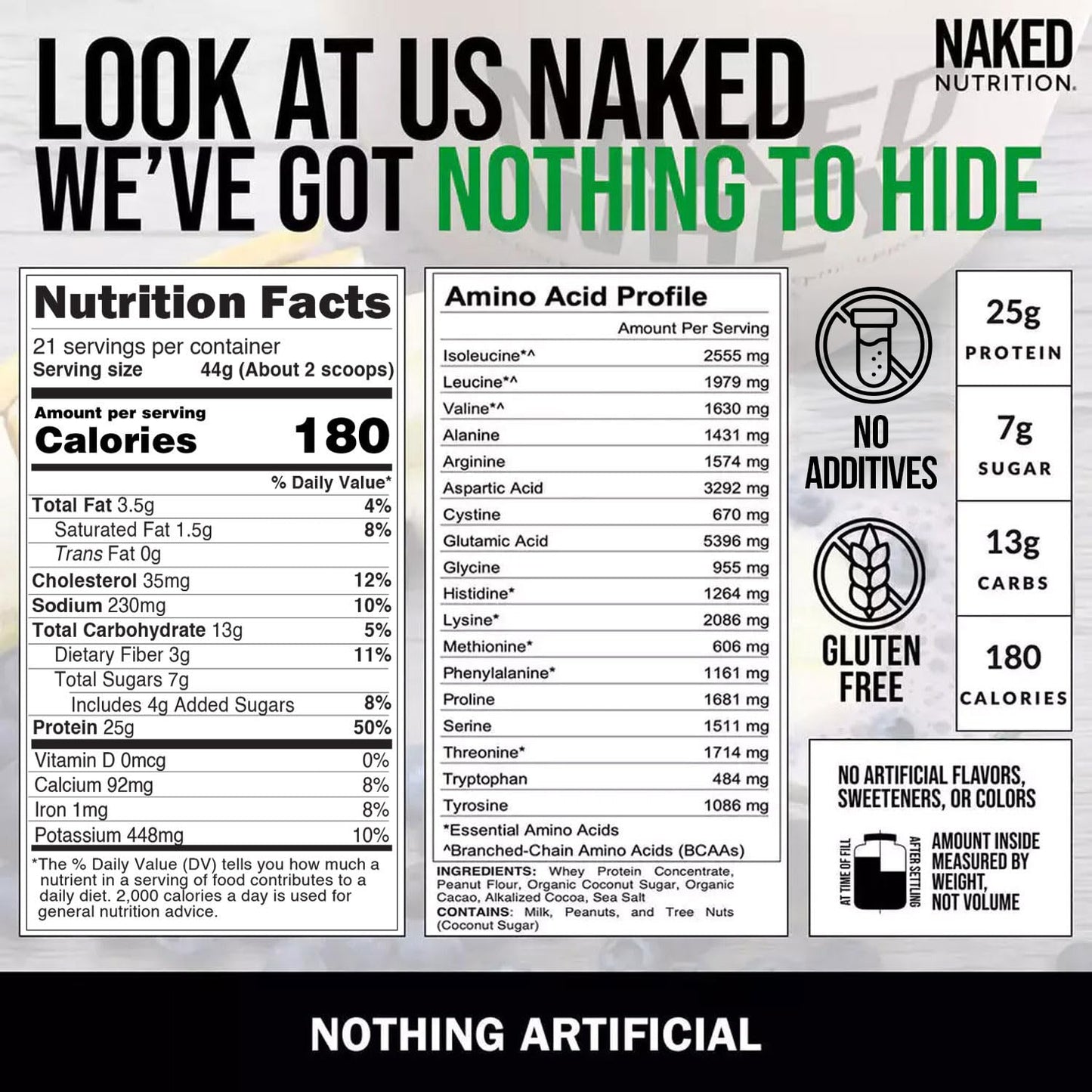 NAKED Whey Chocolate Peanut Butter Protein Powder, 32 Servings
