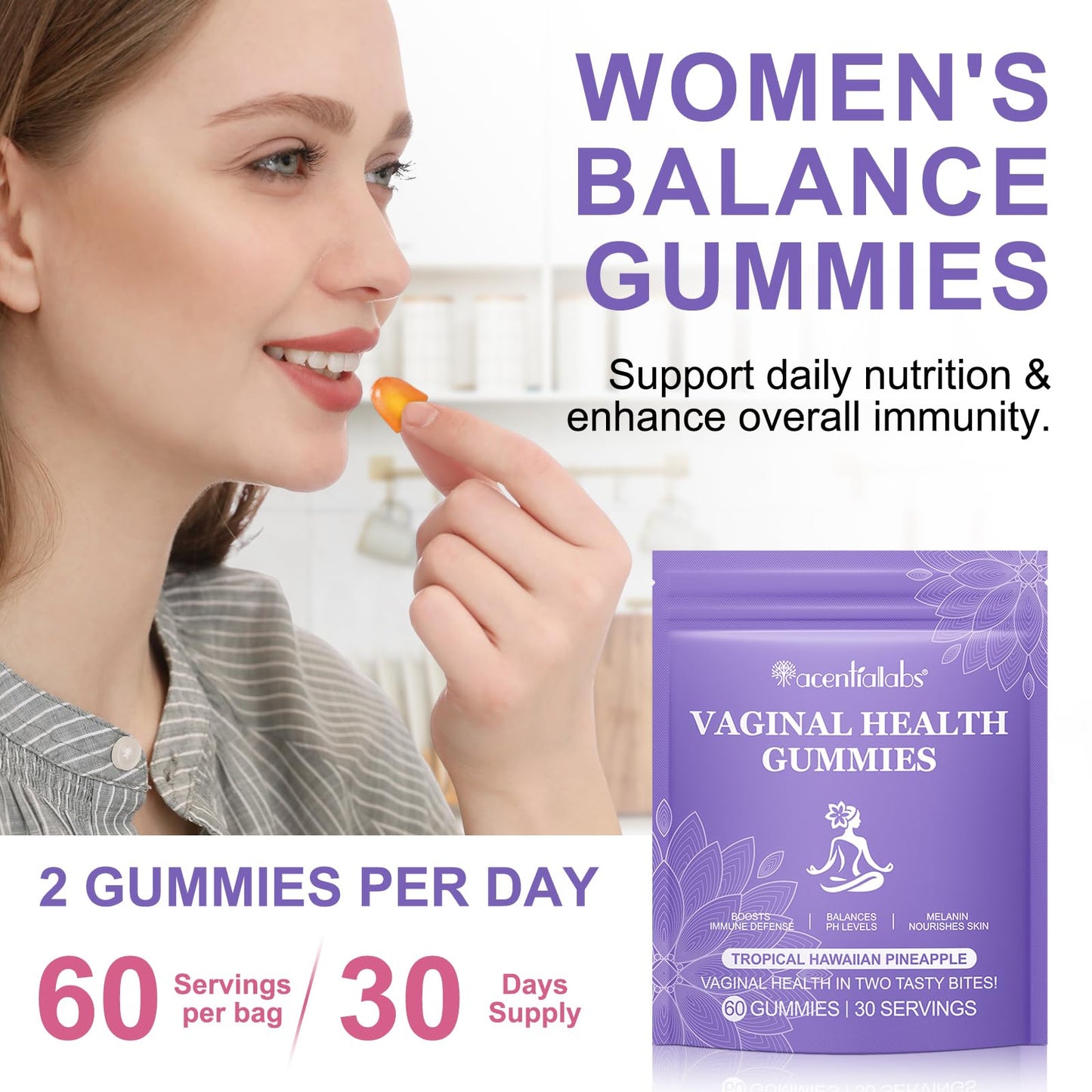 NIFEISHI Vaginal Probiotics for Women Gummies, 60 Count