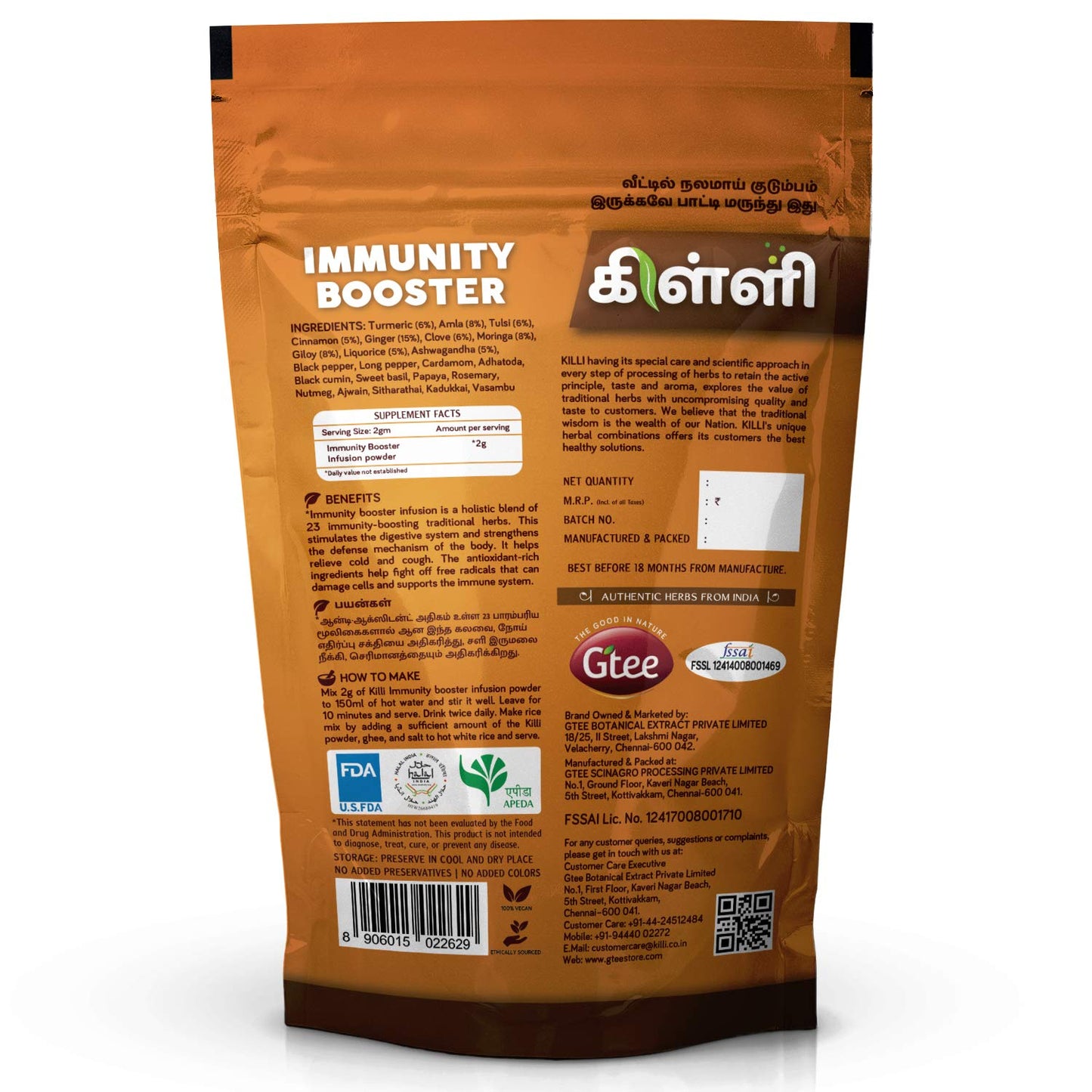 KILLI Immunity Booster Infusion Powder, 1 Count
