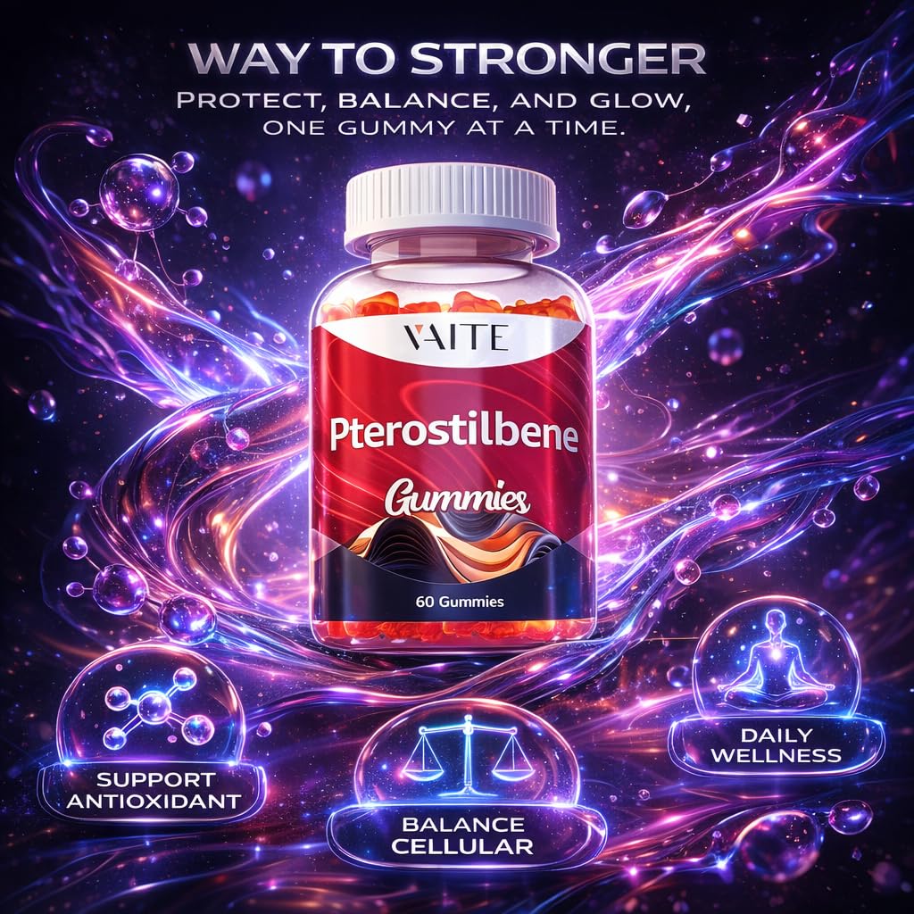VAITE Pterostilbene Supplement Gummies 250mg, 60 Count