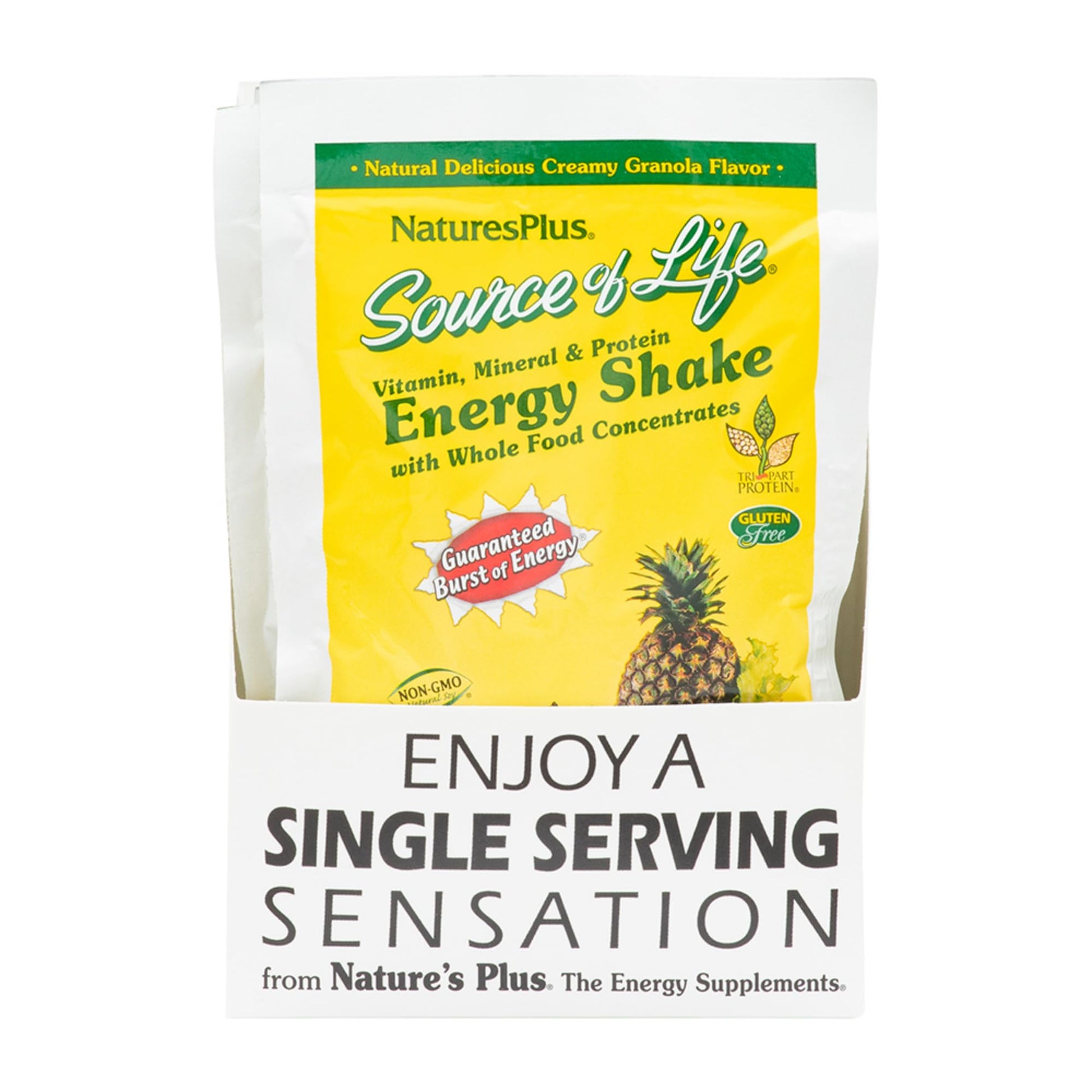 NaturesPlus Source of Life Energy Shake Powder, 8 Packets