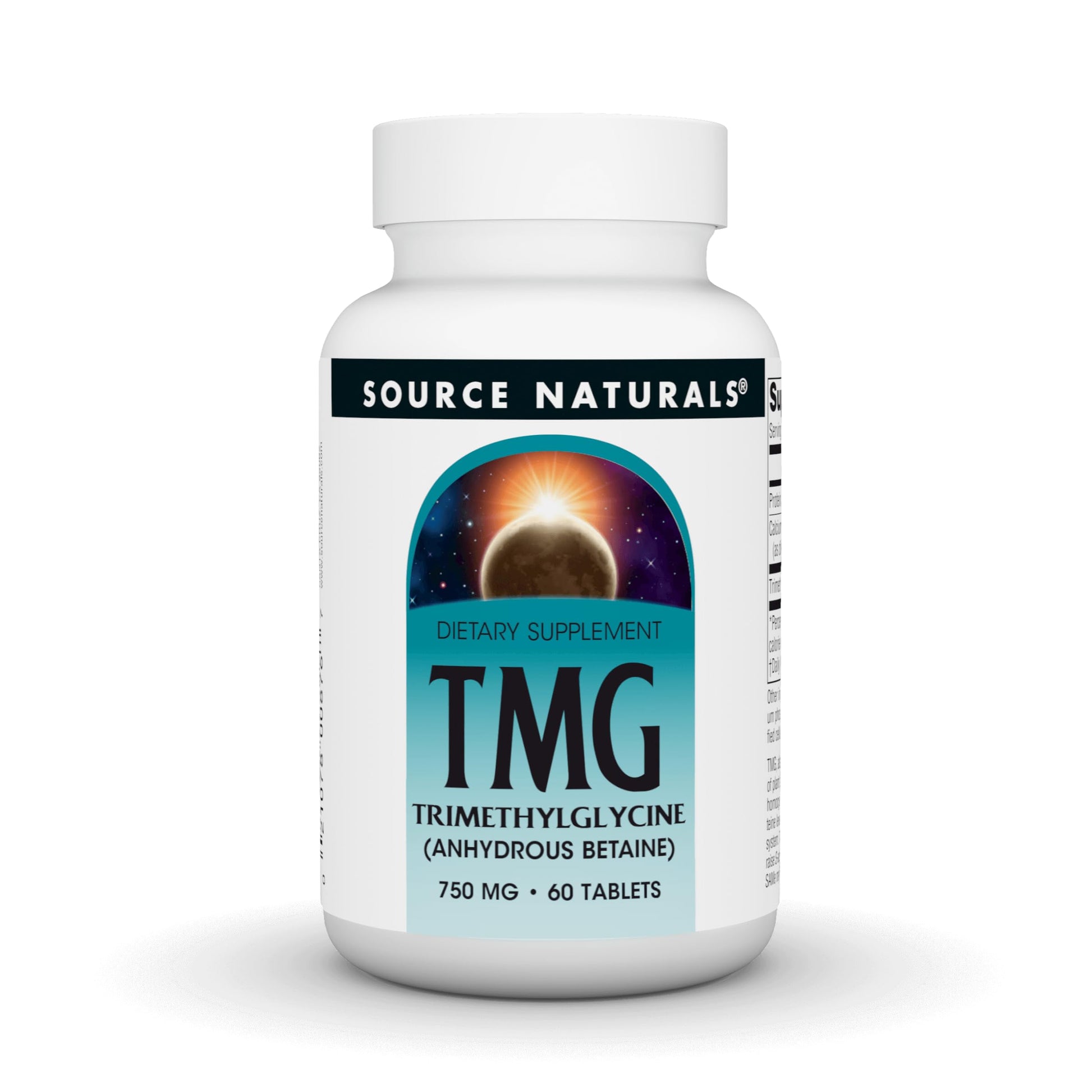 Source Naturals TMG Trimethylglycine (Anhydrous Betaine) 750 mg Tablets, 60 Count