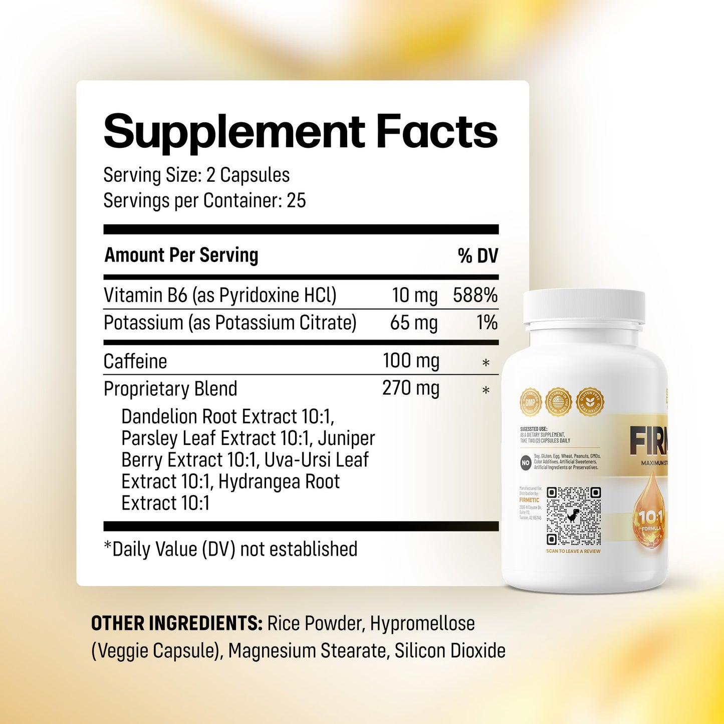 5 Star Formulas Firmetic Water Pill Capsules, 50 Count