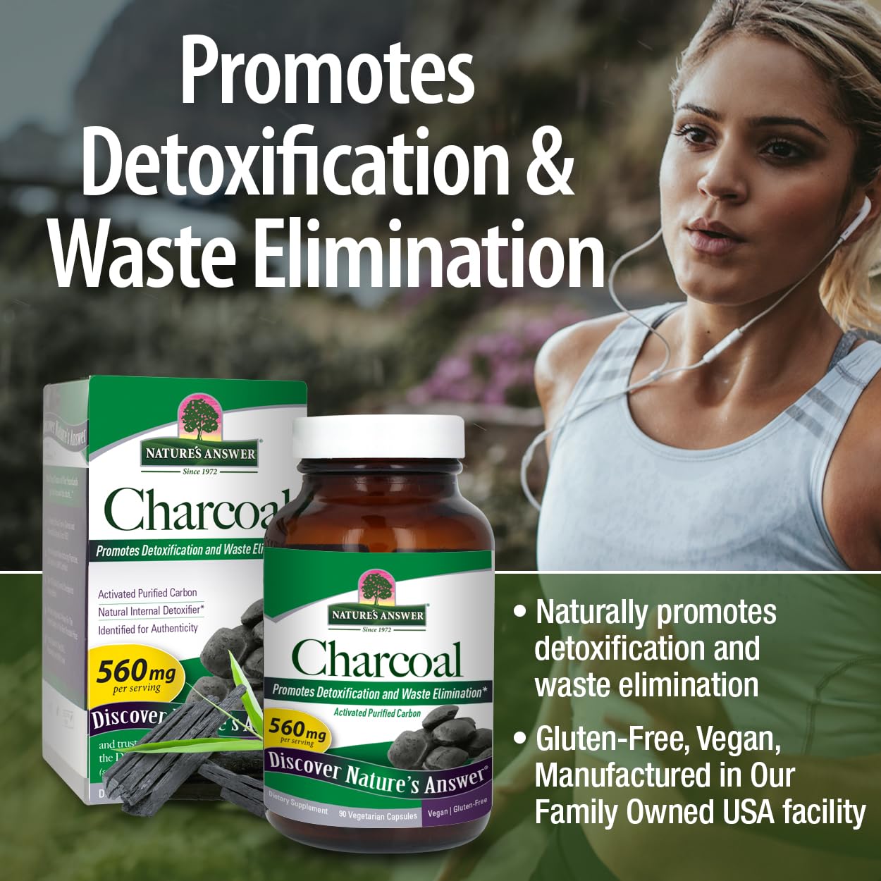 Nature's Answer Activated Charcoal Capsules, 90 Count
