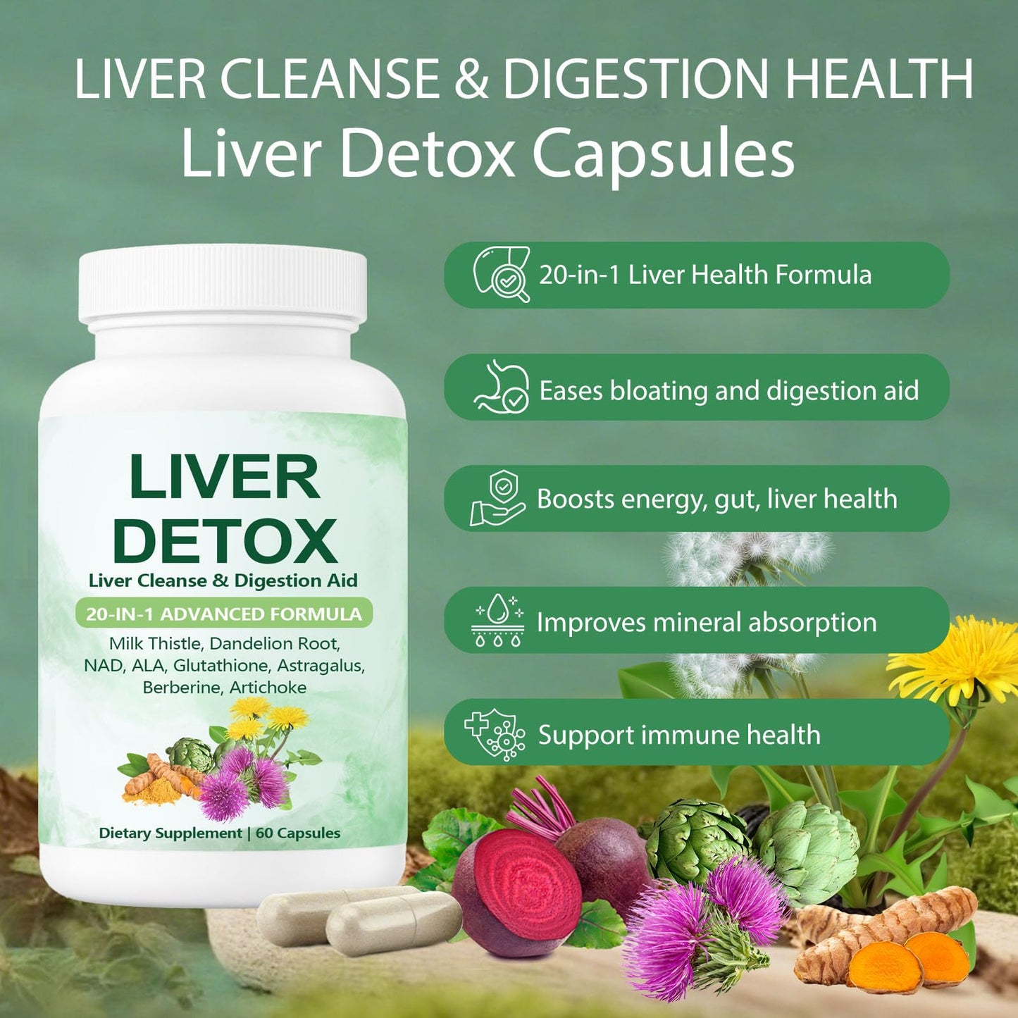 SCEZROB Nutrapure Liver Detox Capsules 60 Count