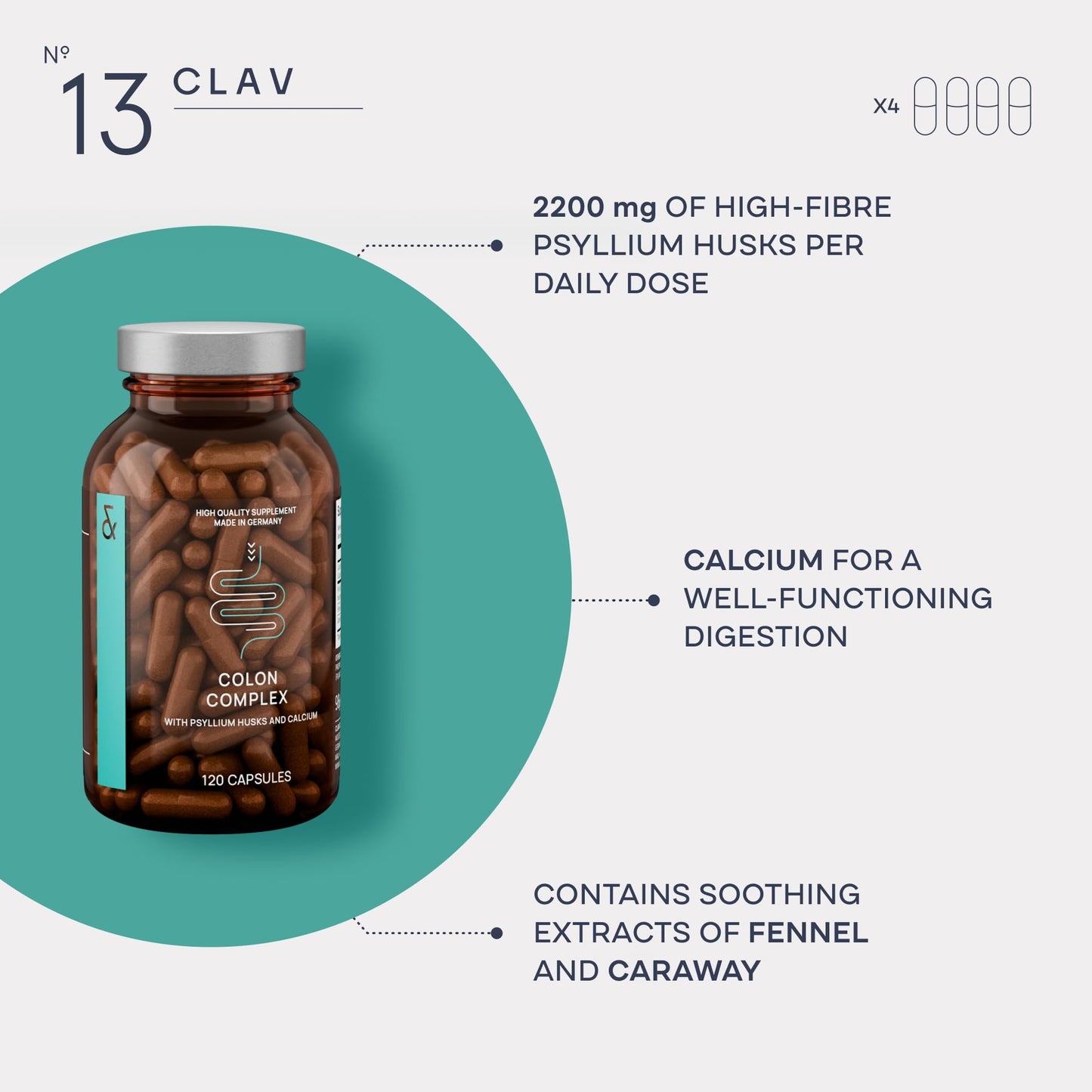 CLAV Premium Blood Pressure Support Capsule 120 Capsules