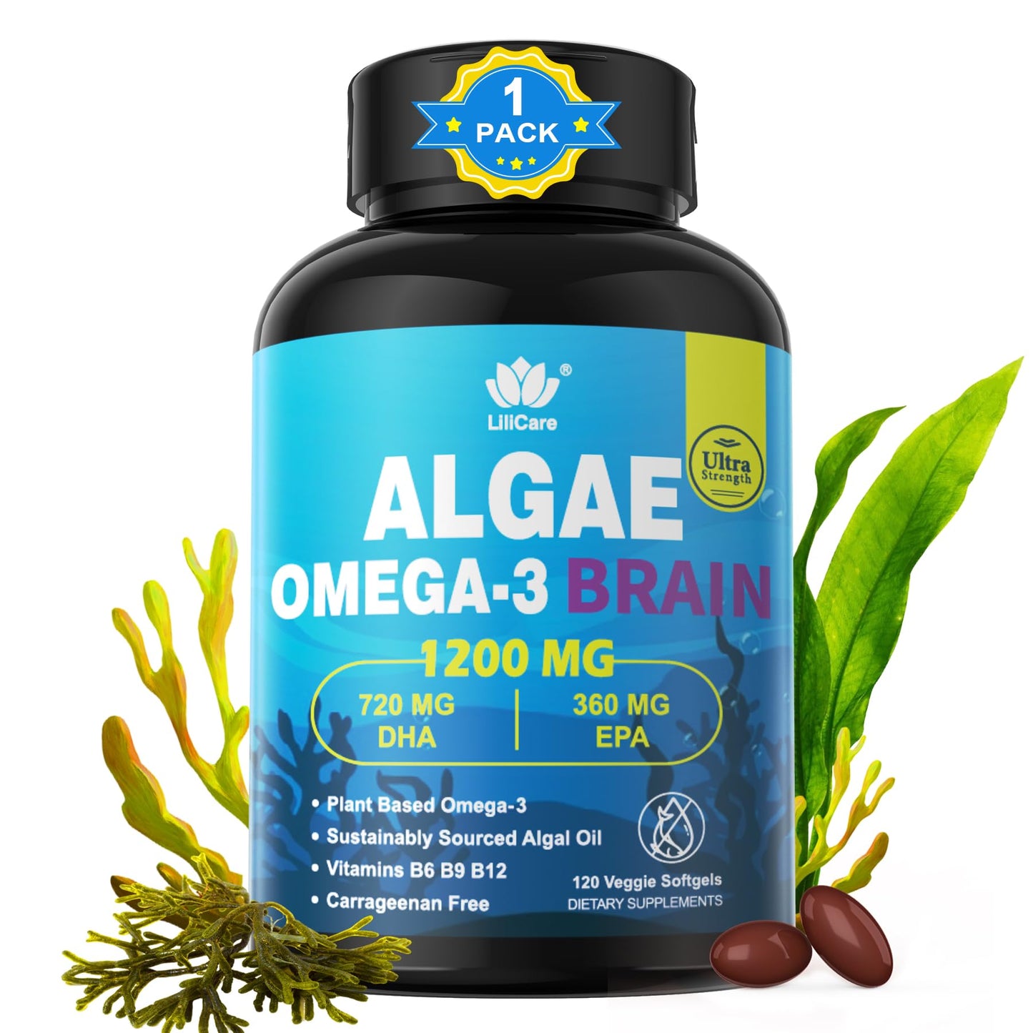 LILICARE Vegan Omega-3 Softgels 120