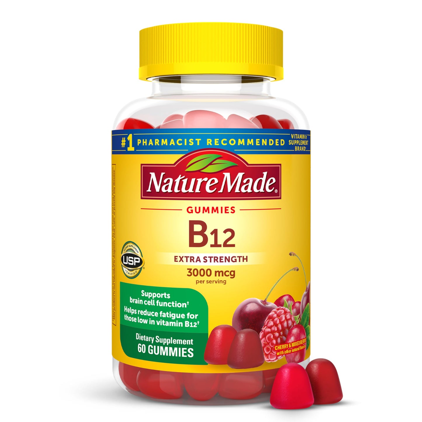 Nature Made Extra Strength Vitamin B12 Gummies 3000 mcg per serving, 60 Gummies