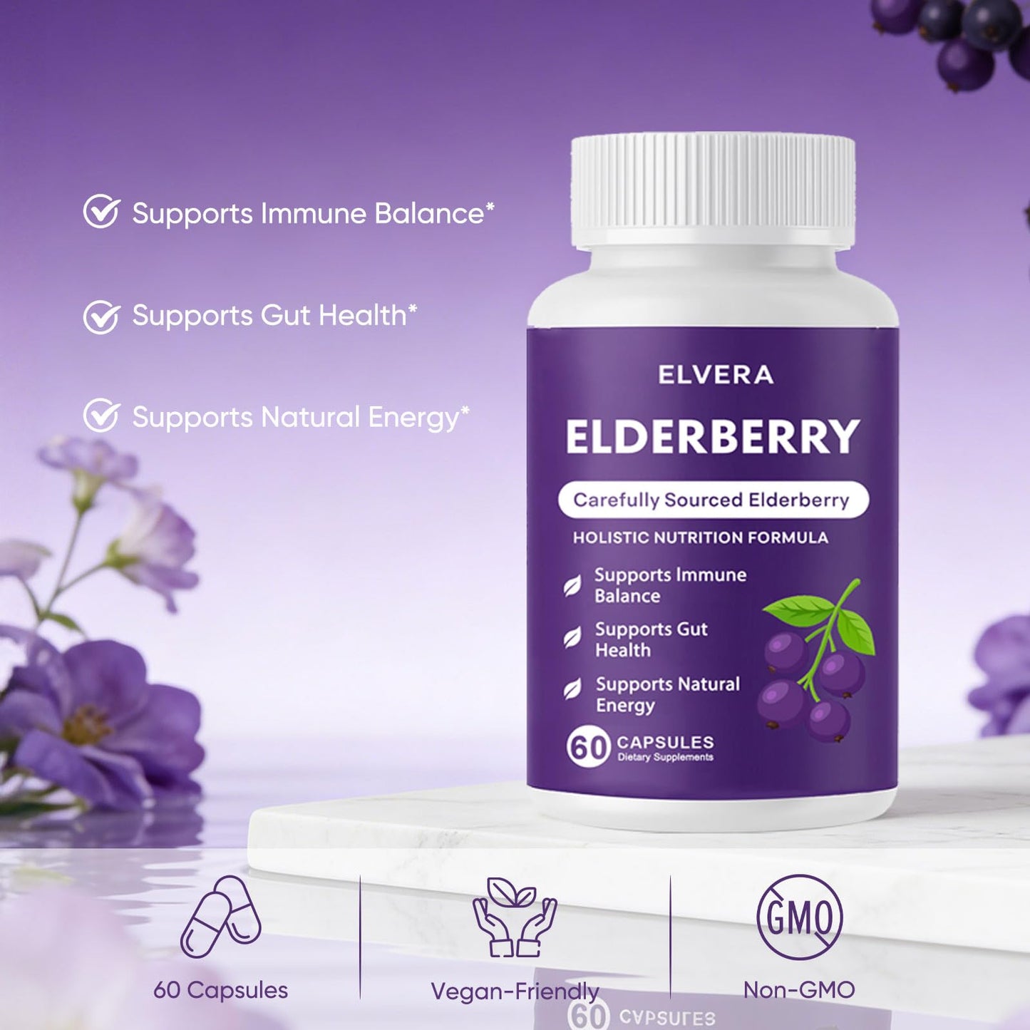 Aultink Elvera Elderberry Gut Support Complex Softgel 60 Softgels