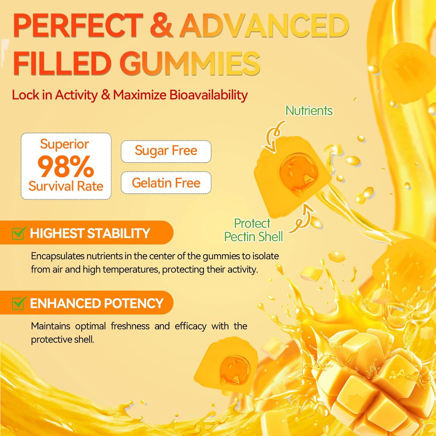 Crasye Probiotic Kombucha Gummies Sugar Free Prebiotic Postbiotic Probiotics with Slippery Elm for Women and Men, Gut Health & Immune Support, 60 Gummies