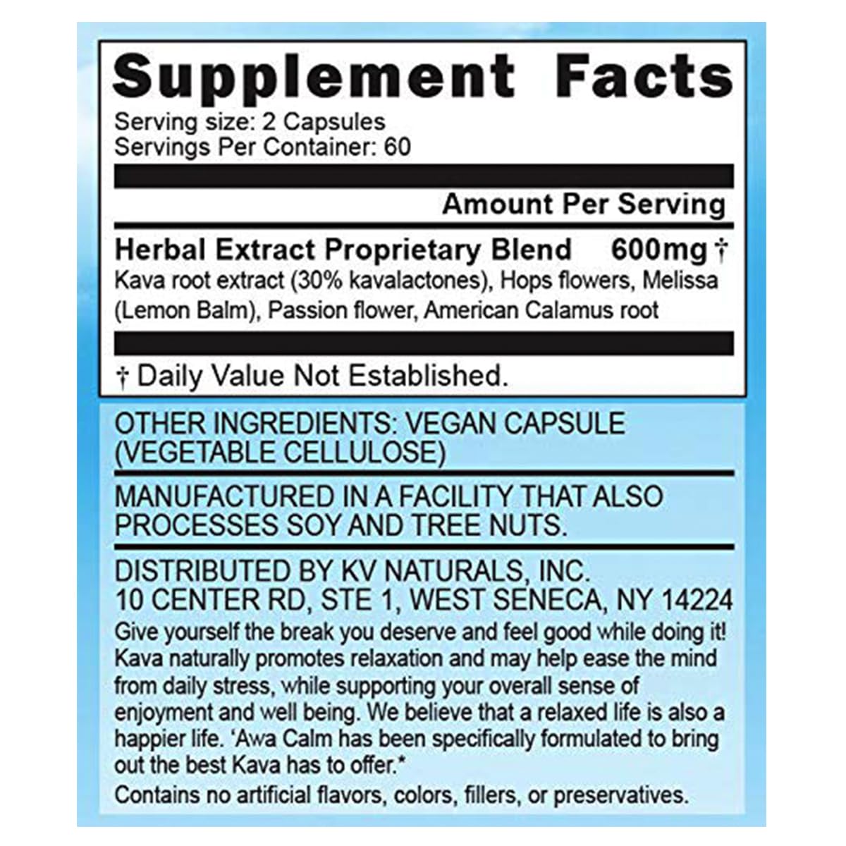 Kona Kava Farm Awa Calm Capsules 120 Count