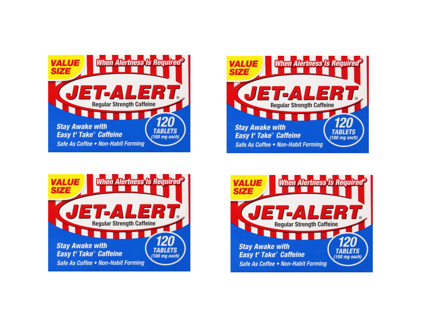 Jet-Alert Caffeine 100 mg Tablets, 480 Count