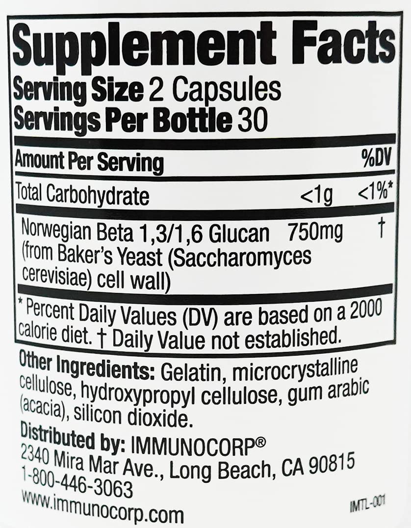 Immutol Norwegian Beta-1,3/1,6-Glucan (NBG) 60 Capsules