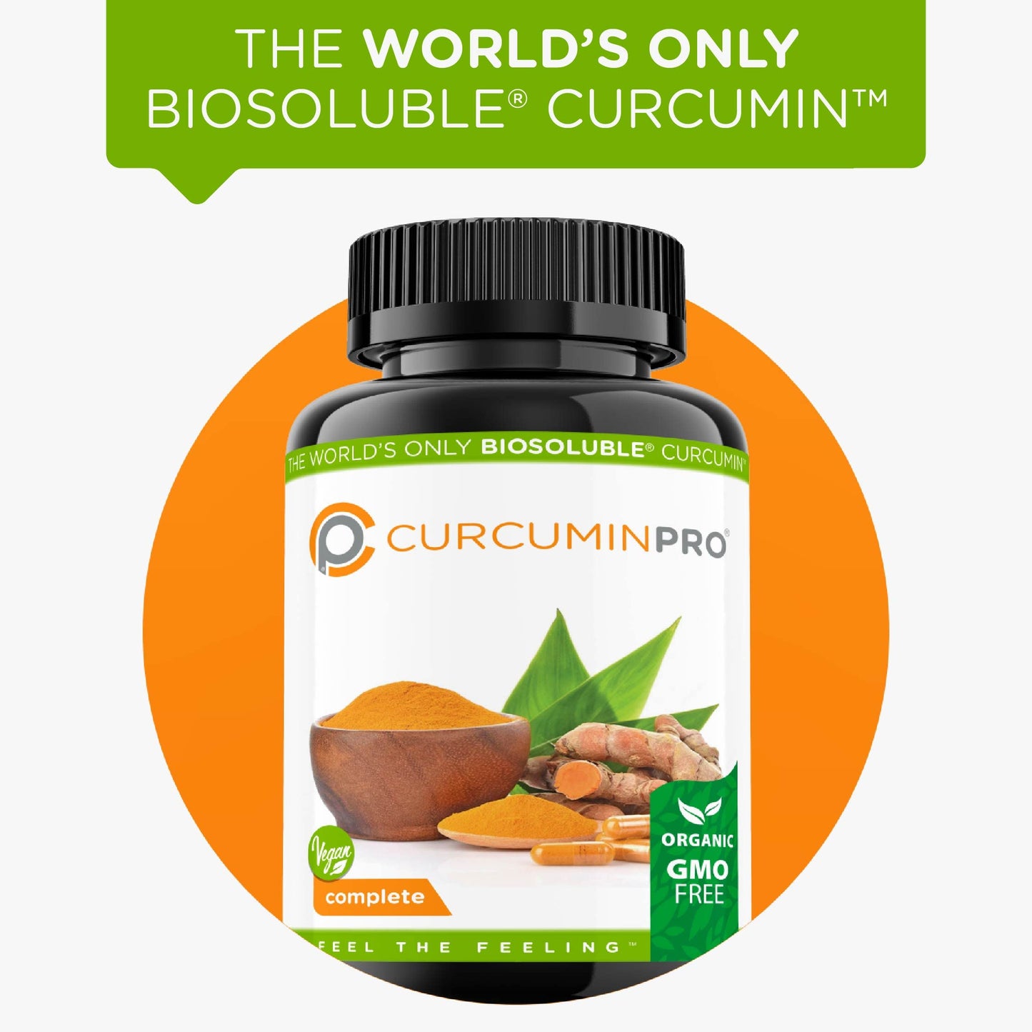 curcuminpro Complete Vegan BioSoluble Brown Rice Protein & Organic Turmeric Curcumin Supplement 60 Capsules