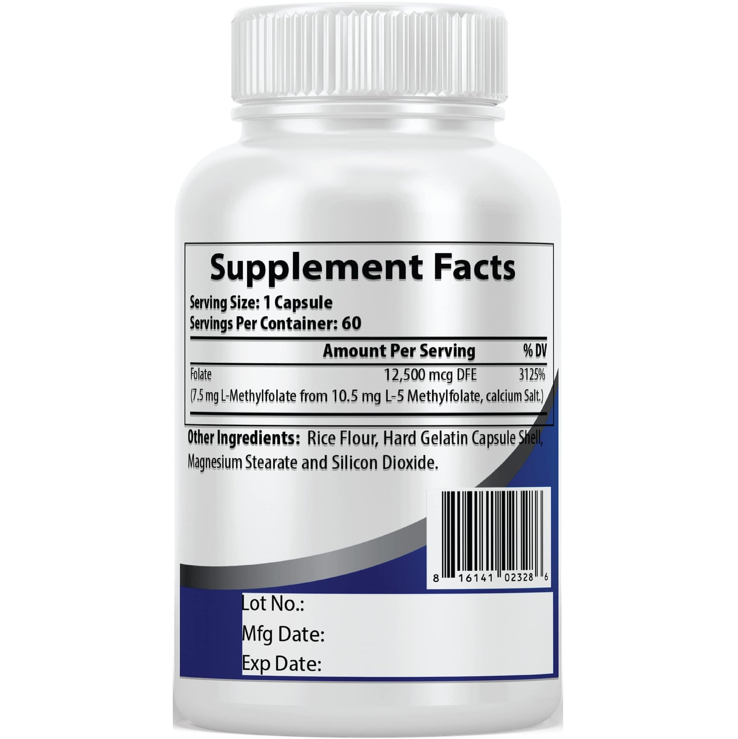 Pacific Nature's L-Methylfolate 7.5mg Capsule, 60 Count