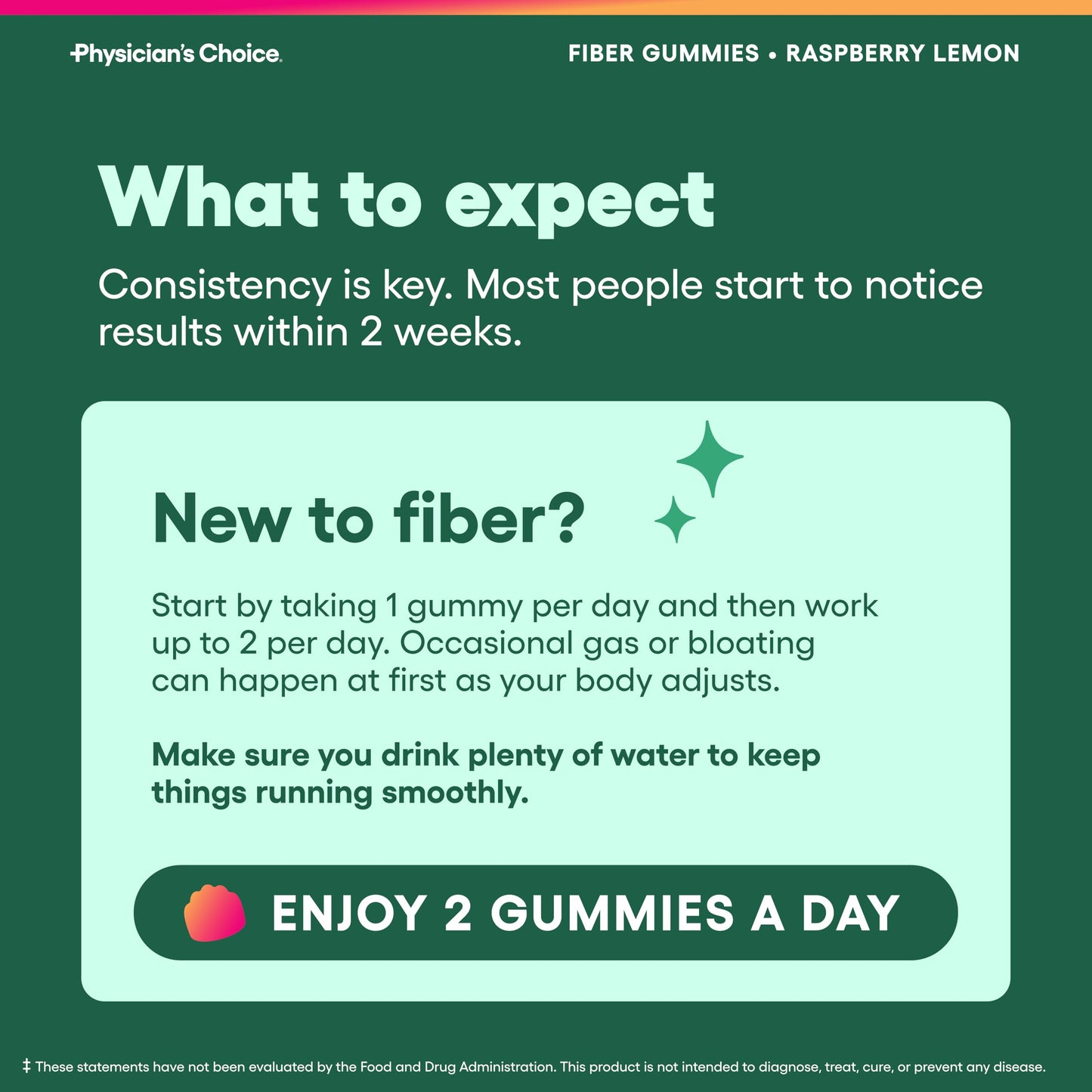 Physician's CHOICE Fiber Gummies for GLP-1 Support, 60 Gummies
