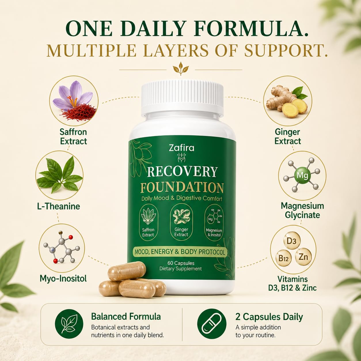 VSRSUKE Zafira Organics Recovery Foundation Capsule 60 Capsules