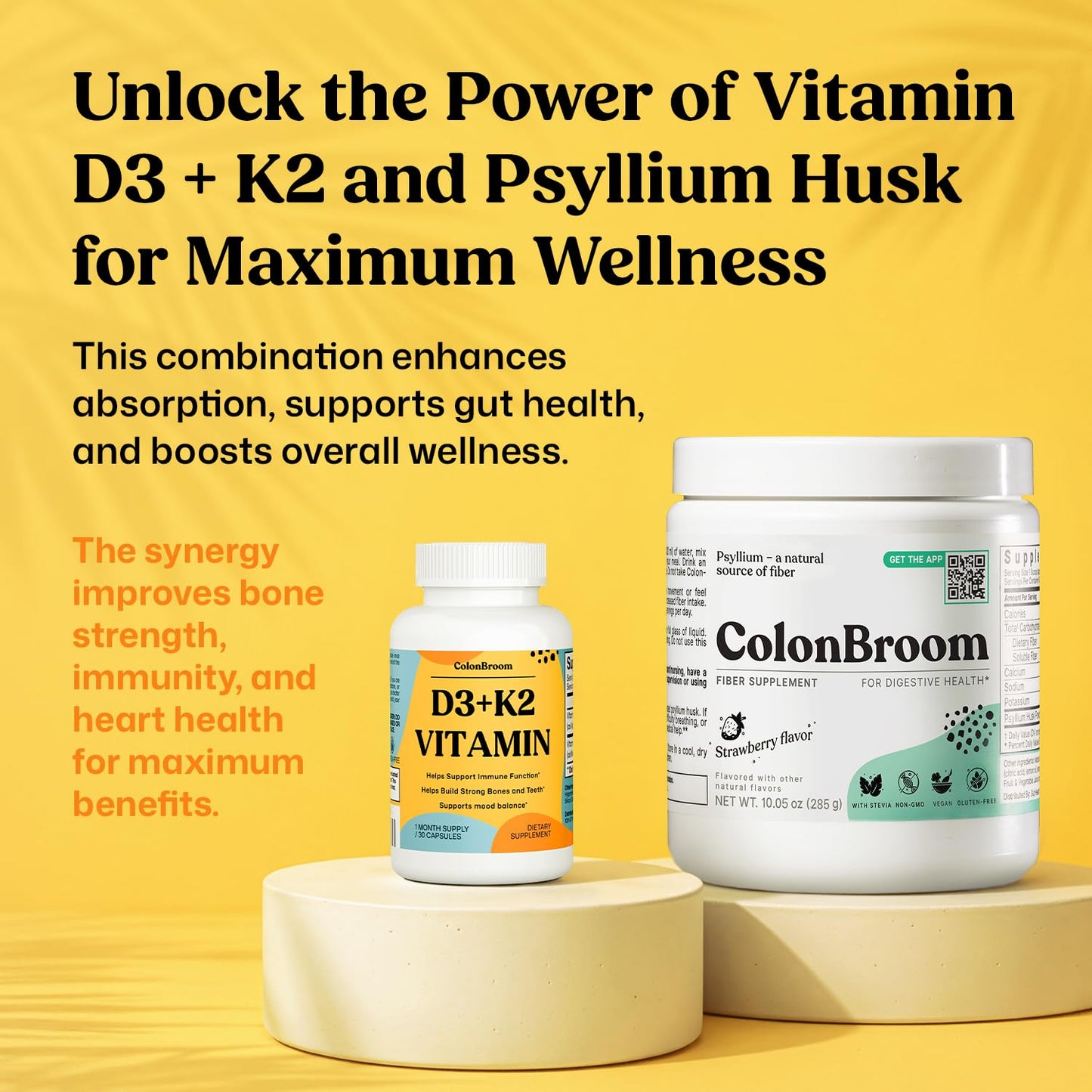 ColonBroom Vitamin D3 K2 Capsules 30 Capsules