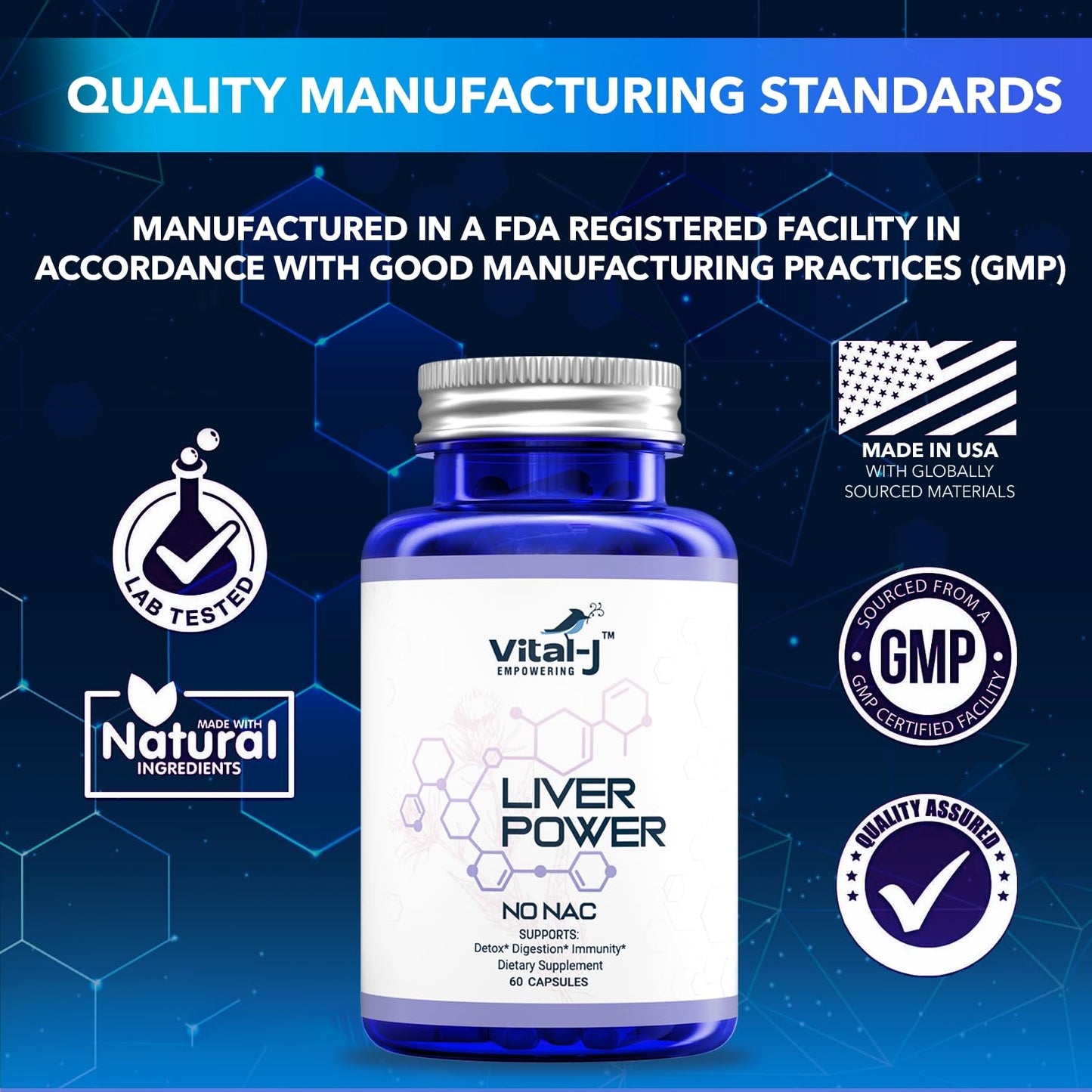 Vital-J Empowering 21-IN-1 Liver Support Supplement, 120 Capsules