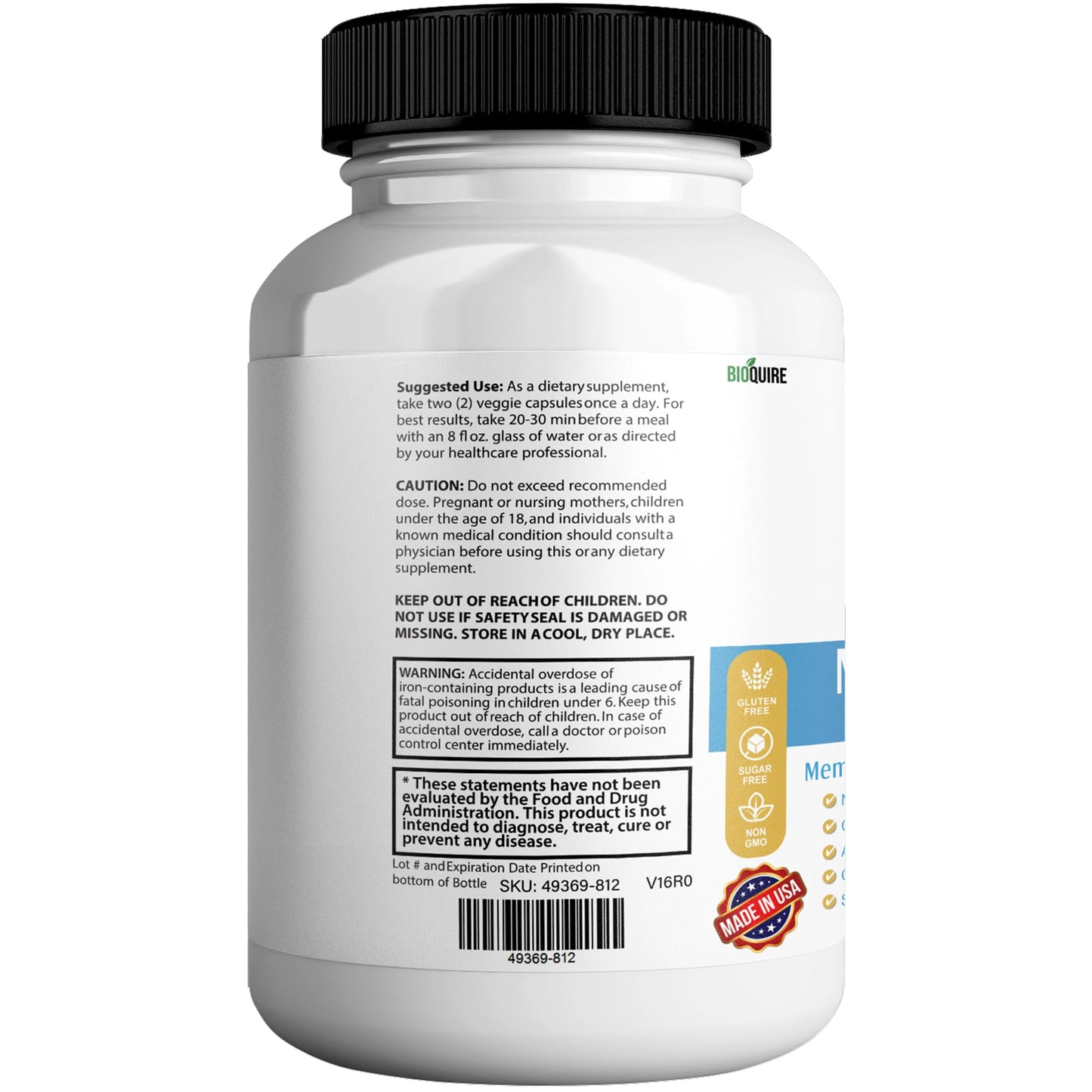 BIOQUIRE Mentalift Pro MAX Extra Strength Memory & Focus Supplement Capsule, 60 Capsules