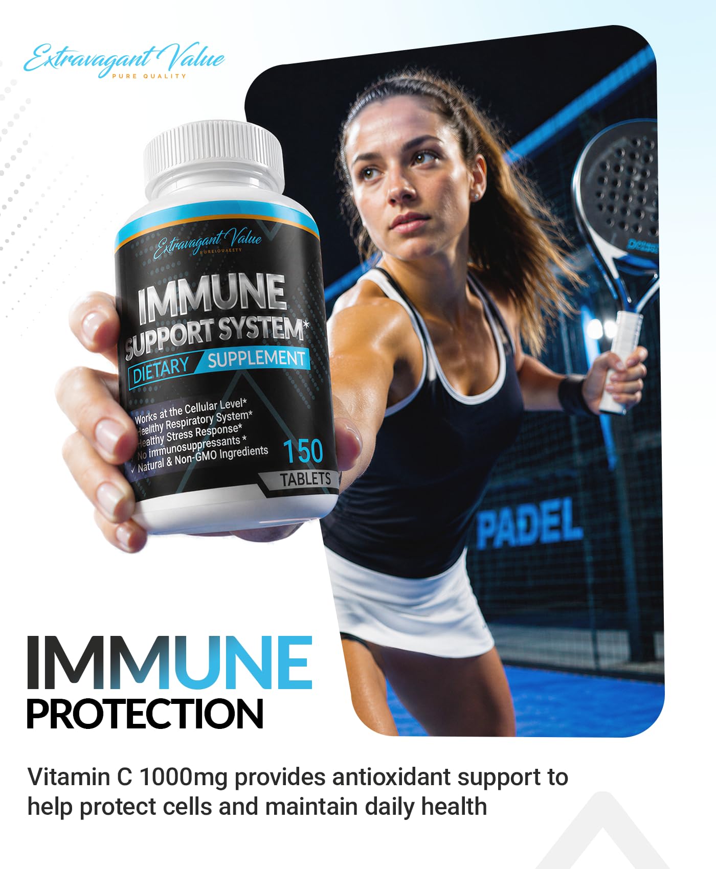 Extravagant Value Immune Support Supplement for Men and Women 150 Tablets