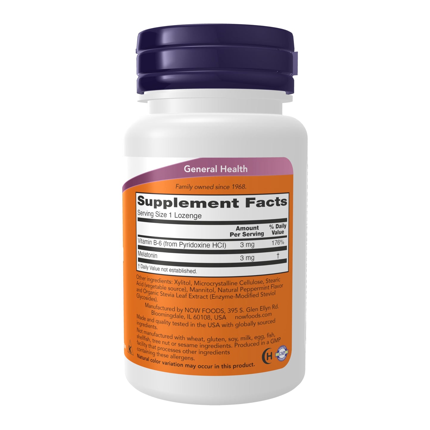 NOW Foods Melatonin 3 mg Chewable Lozenges 90