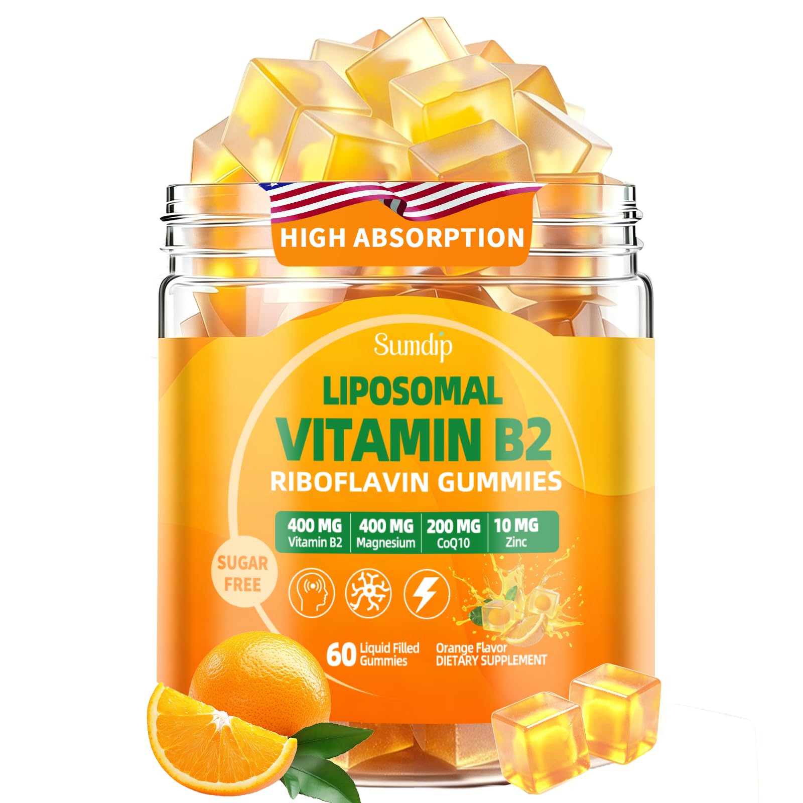 SumDIP Vitamin B2 Gummies, 60 Count